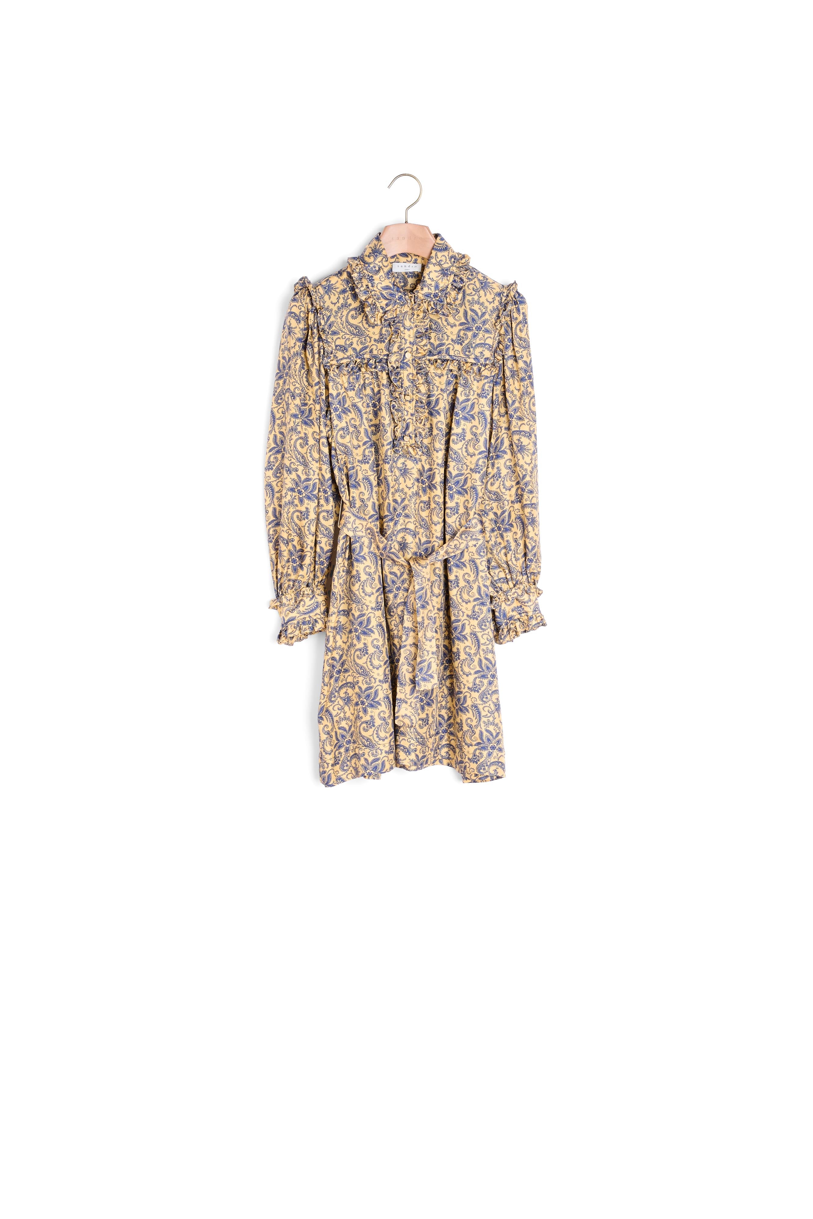 Robe courte imprimée en soie Sandro seconde main