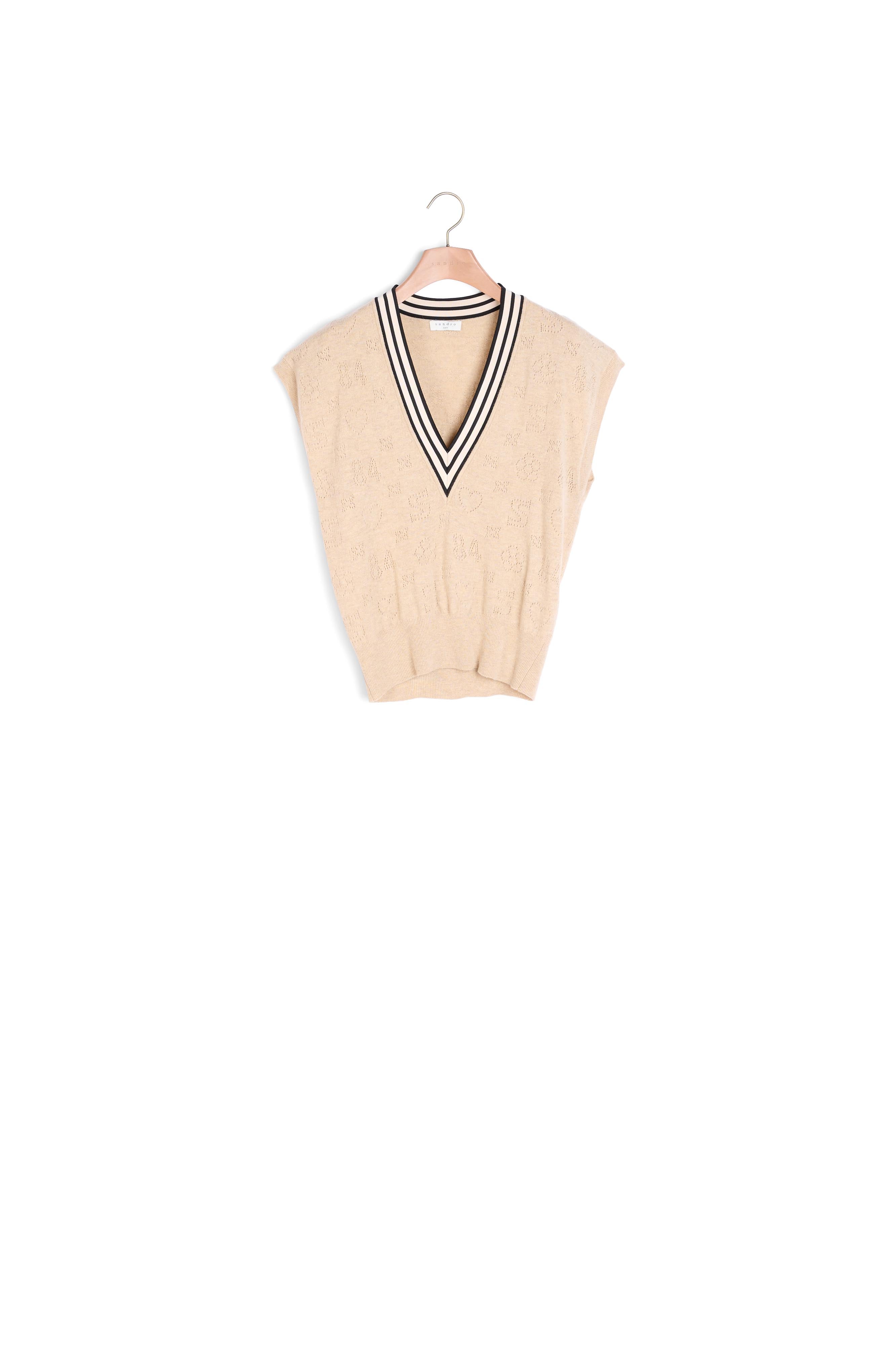 Pull en Maille avec encolure contrastée Sandro seconde main