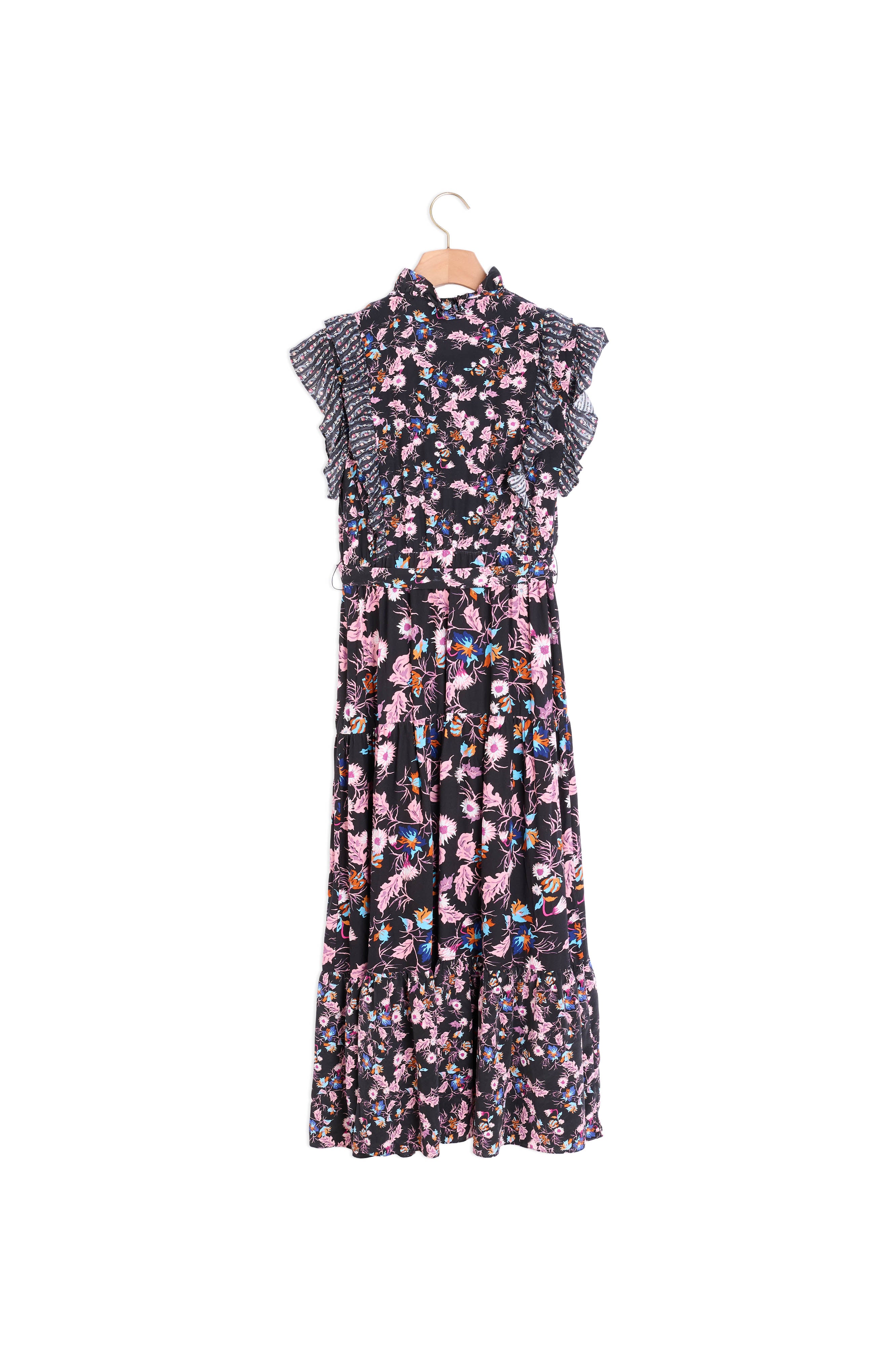 Robe longue imprimée à volants Sandro seconde main