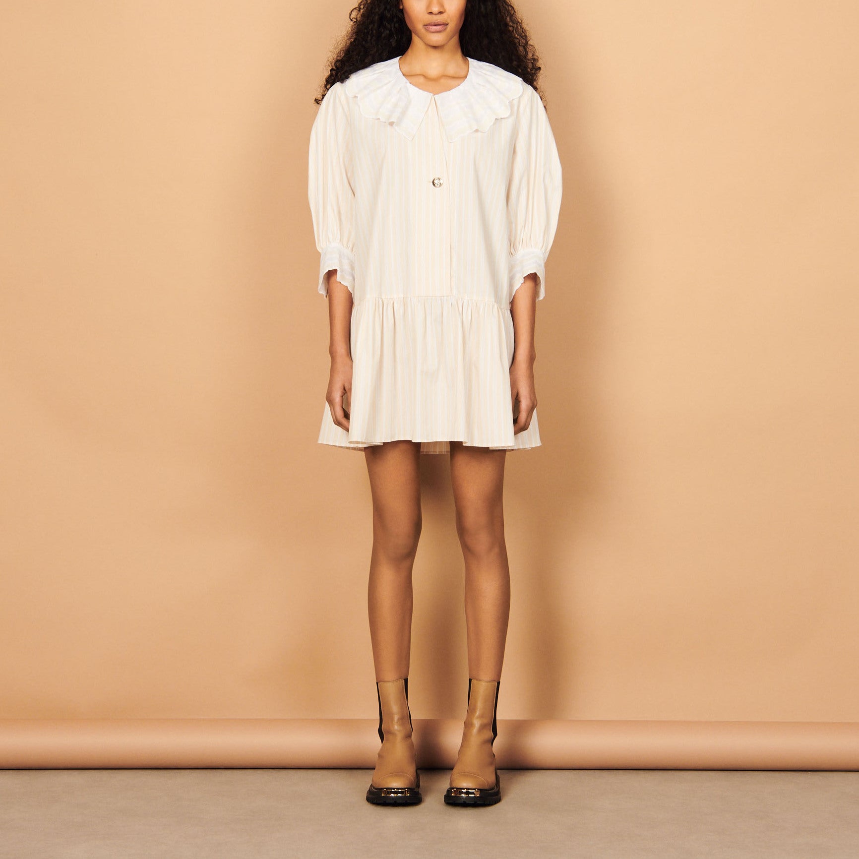 Robe courte à rayures en coton bio Sandro seconde main