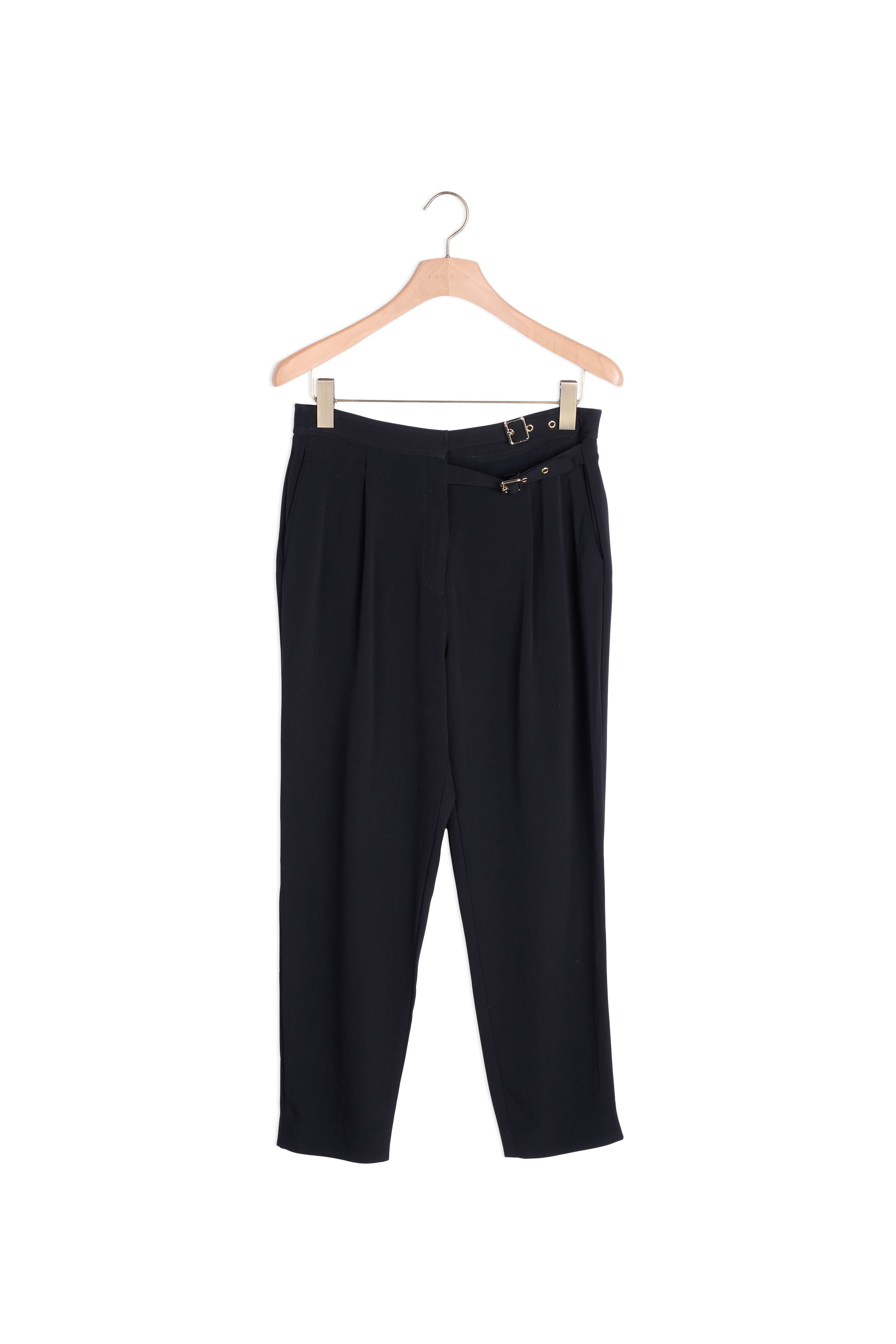 Pantalon taille haute ornée de boucles Sandro seconde main