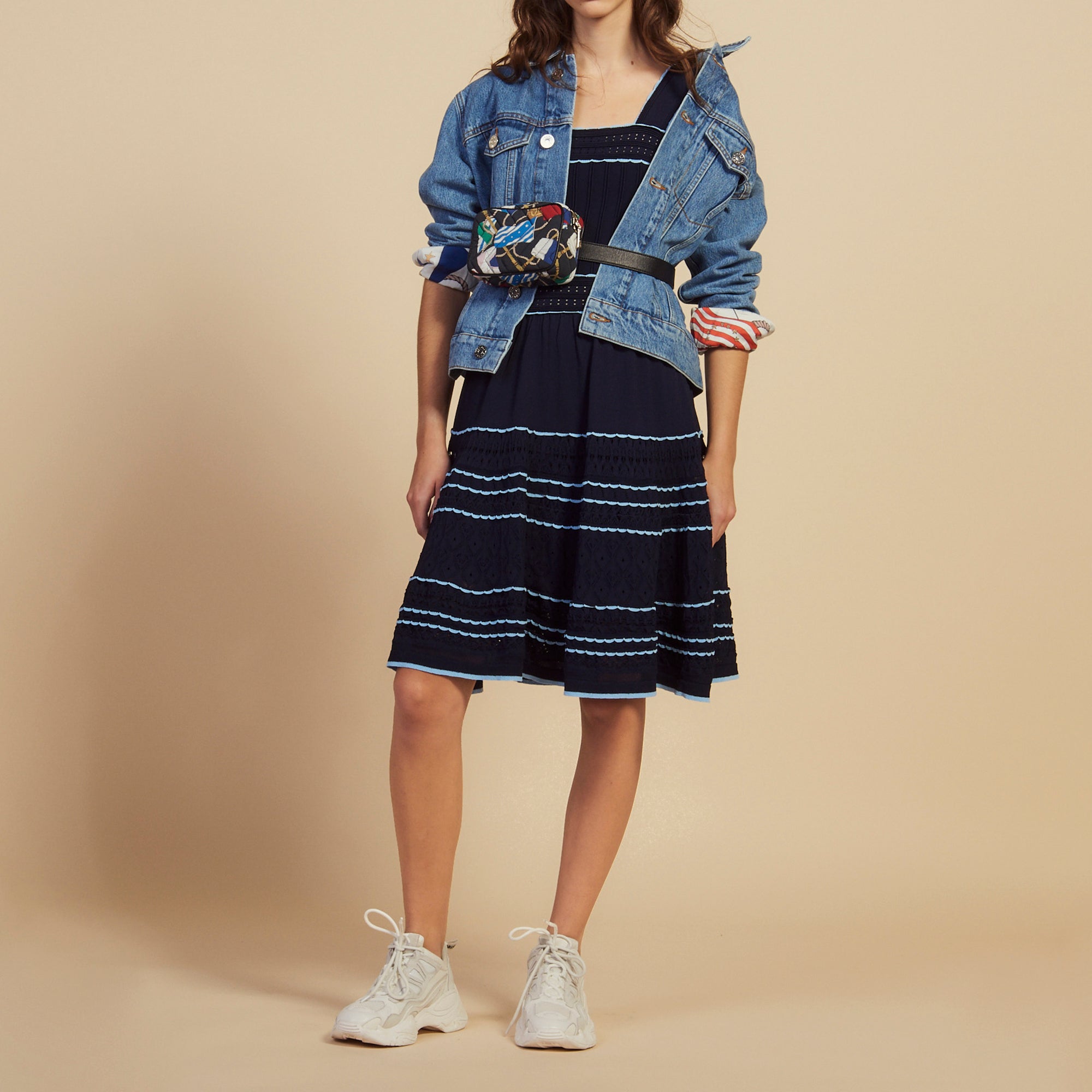 Robe en Maille pointelle à bretelles Sandro seconde main