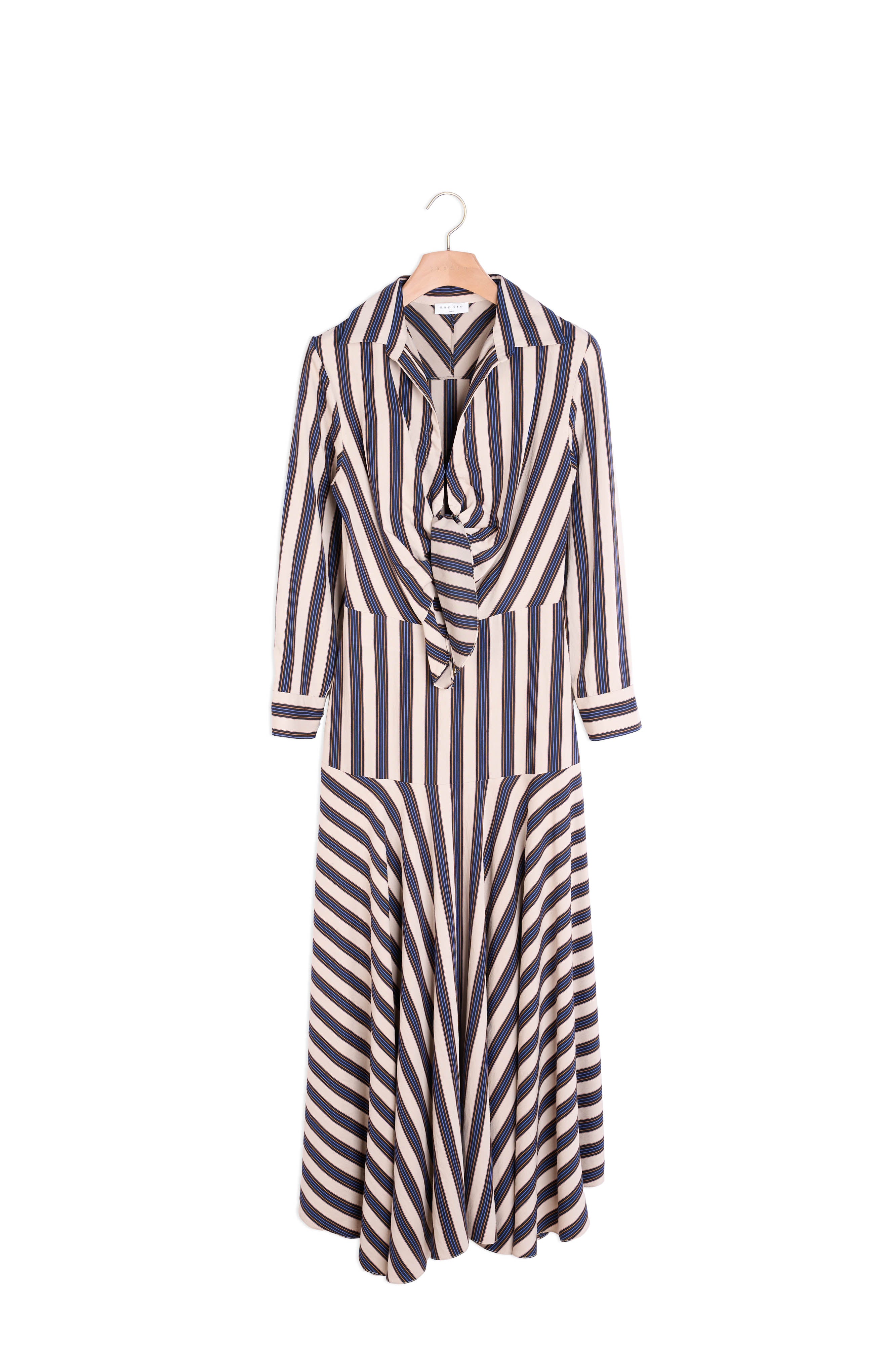 Robe longue à jeux de rayures Sandro seconde main