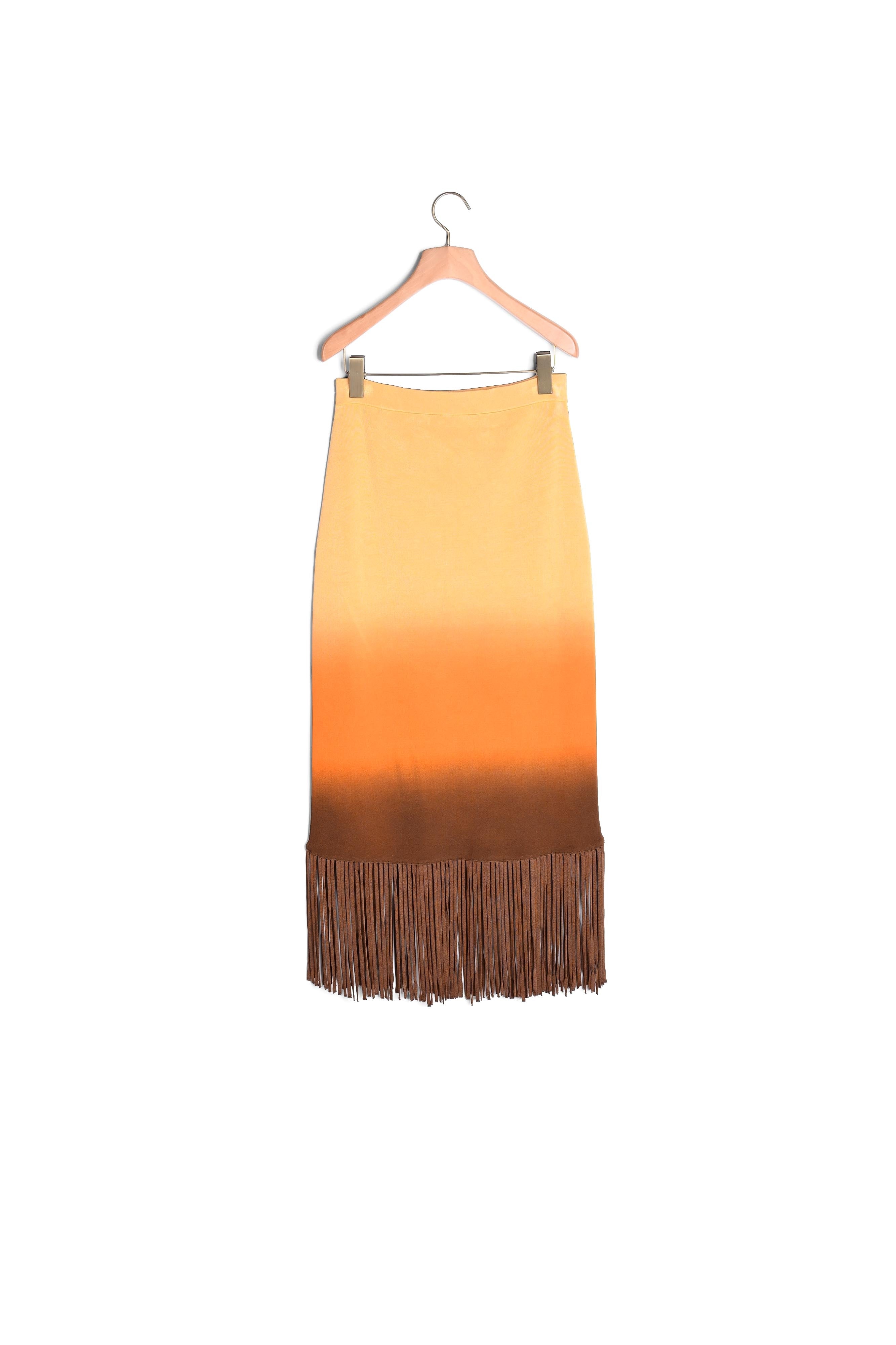 Jupe midi à franges tie&dye Sandro seconde main