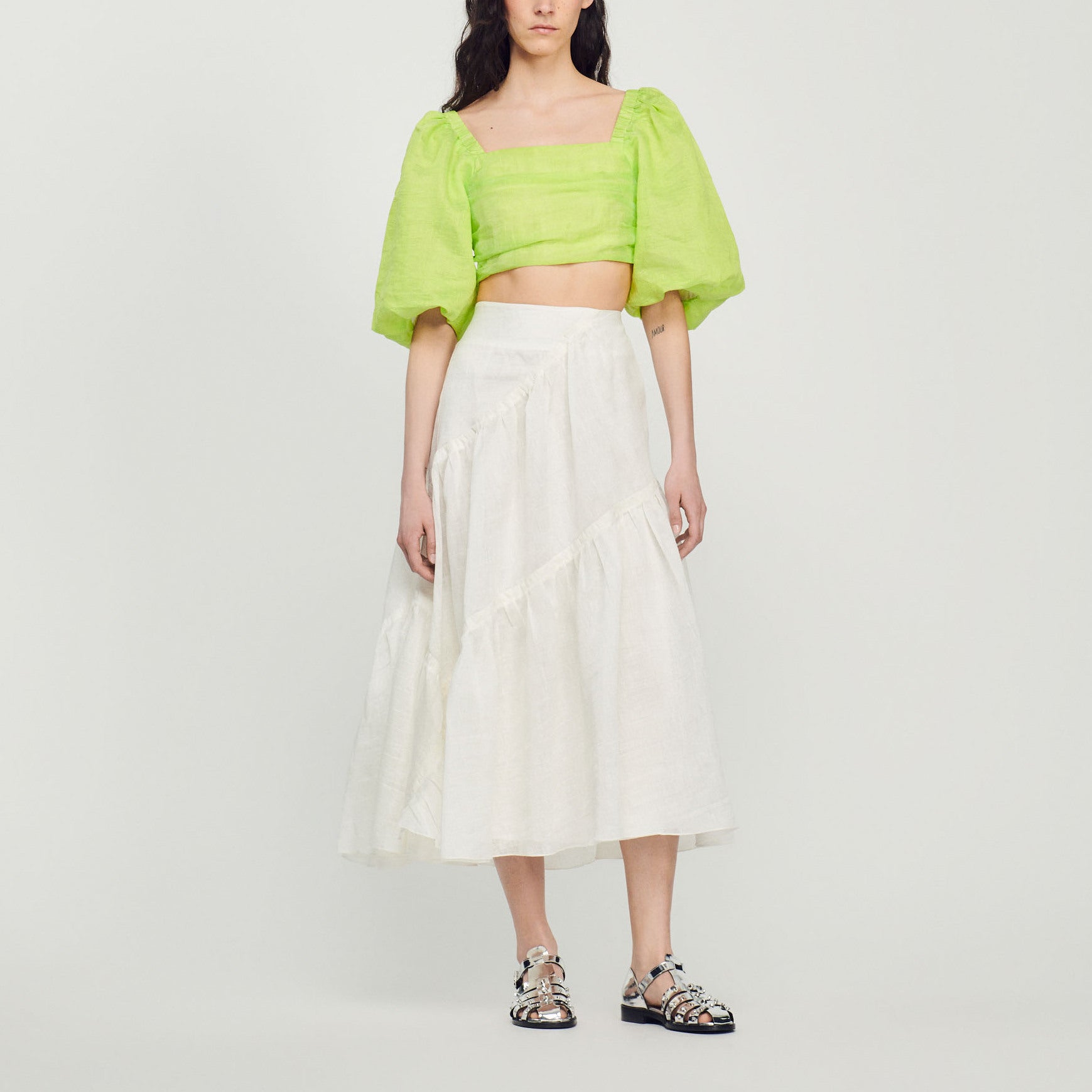 Jupe longue à volants Sandro seconde main