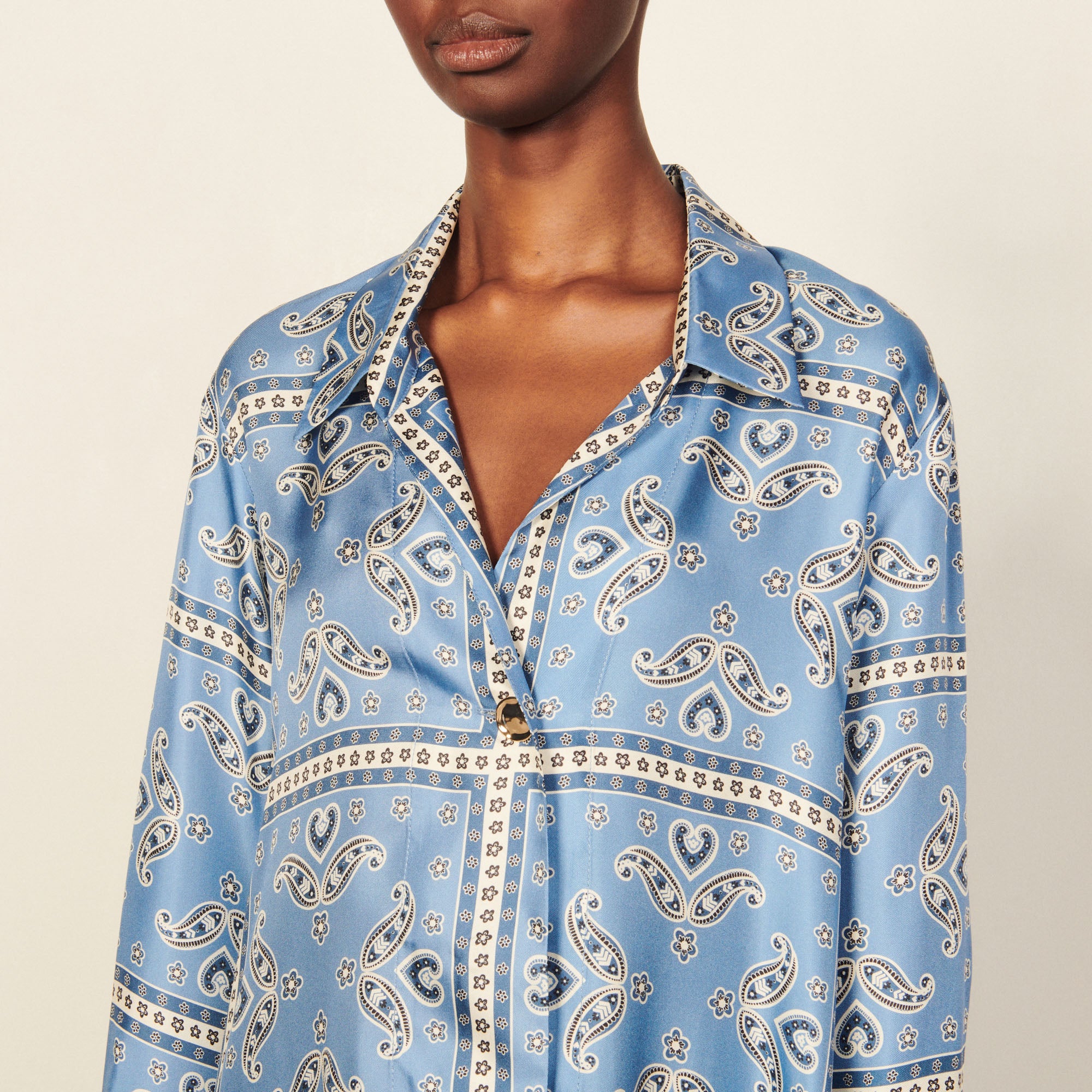 Robe imprimée en soie Sandro seconde main