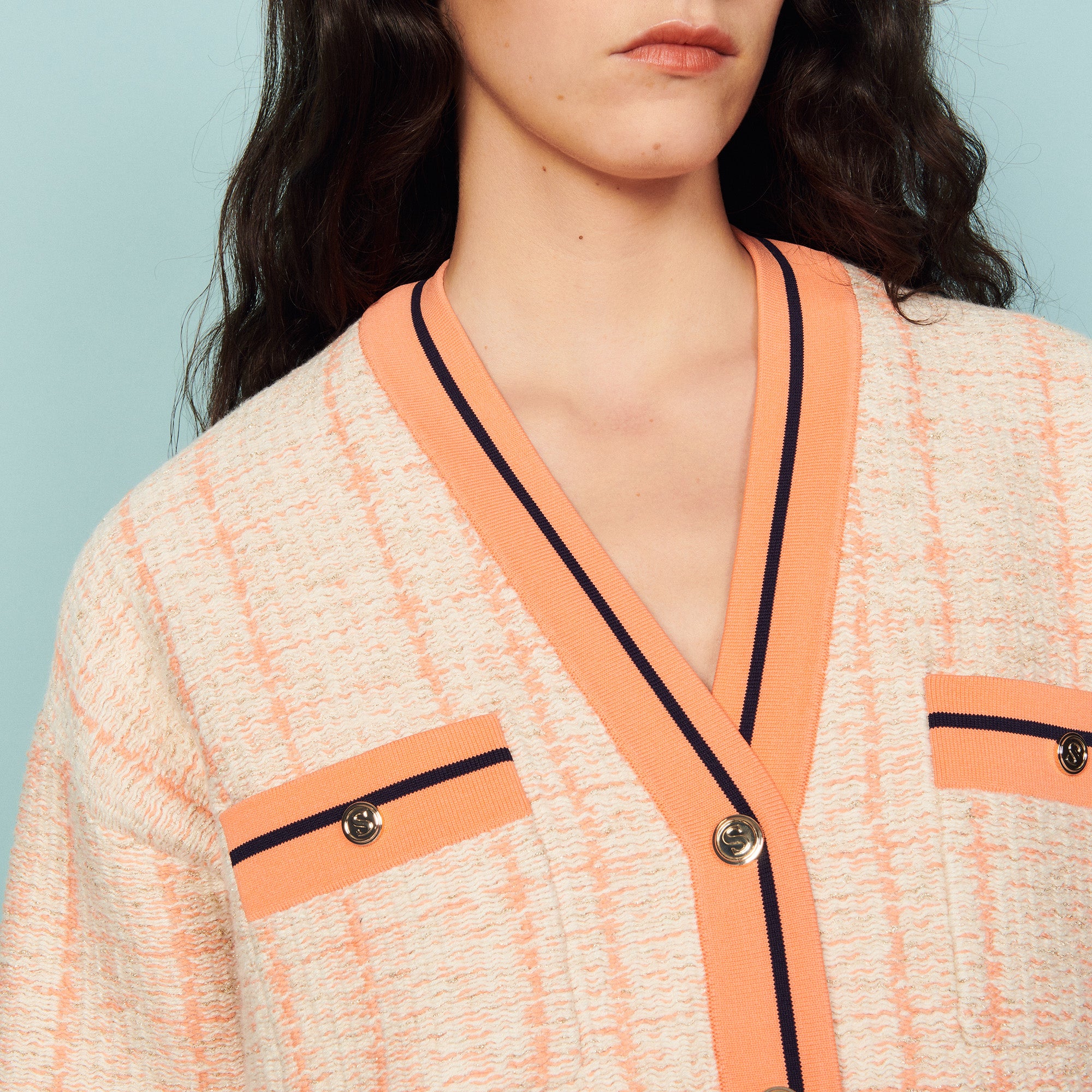 Cardi-coat en tweed Sandro seconde main