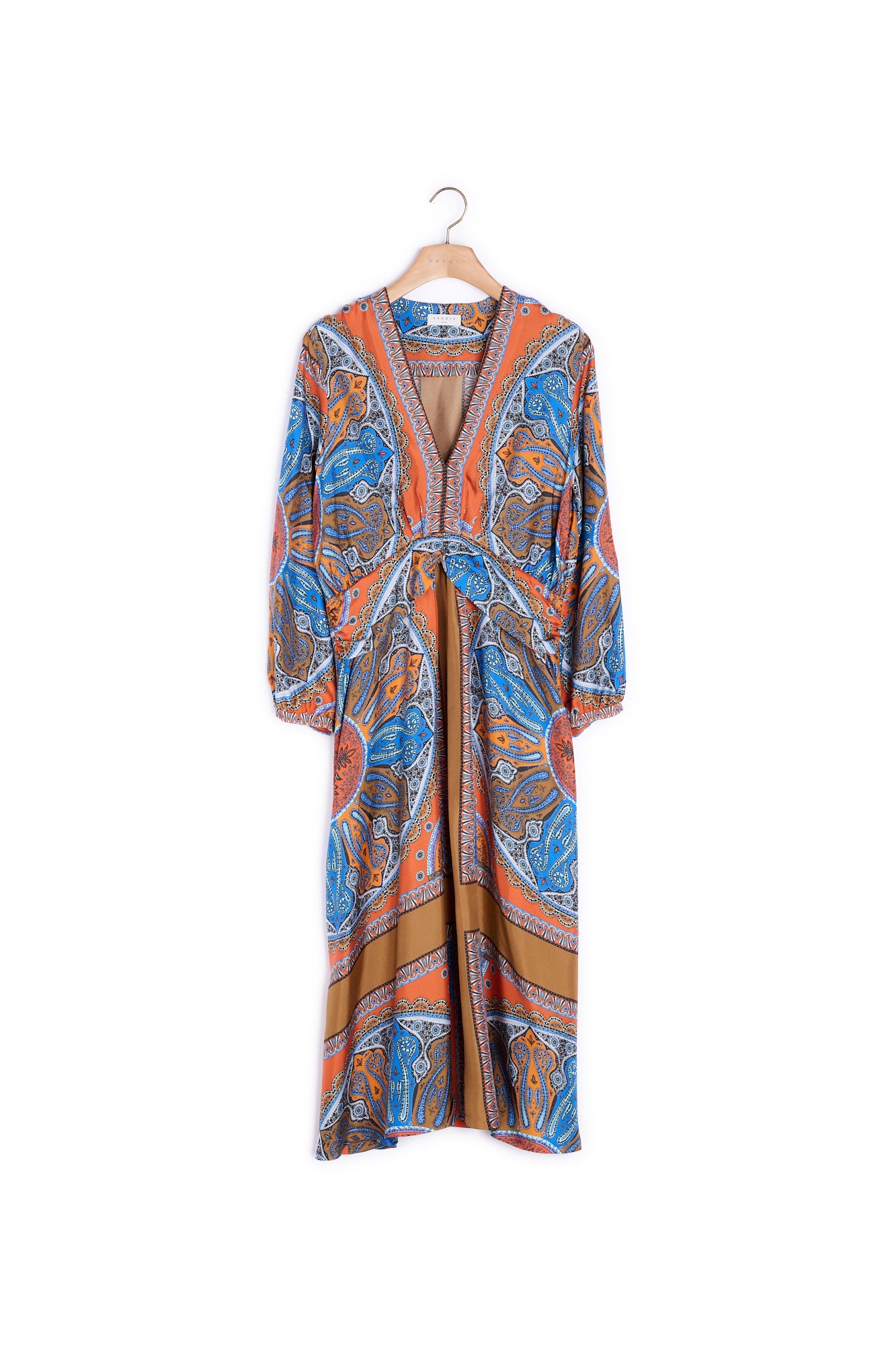 Robe longue imprimée en soie Sandro seconde main