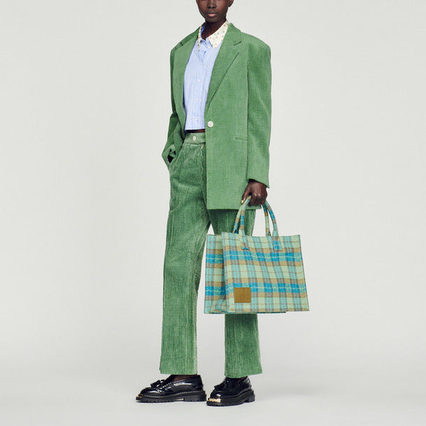 Sac cabas Kasbah à carreaux Sandro seconde main