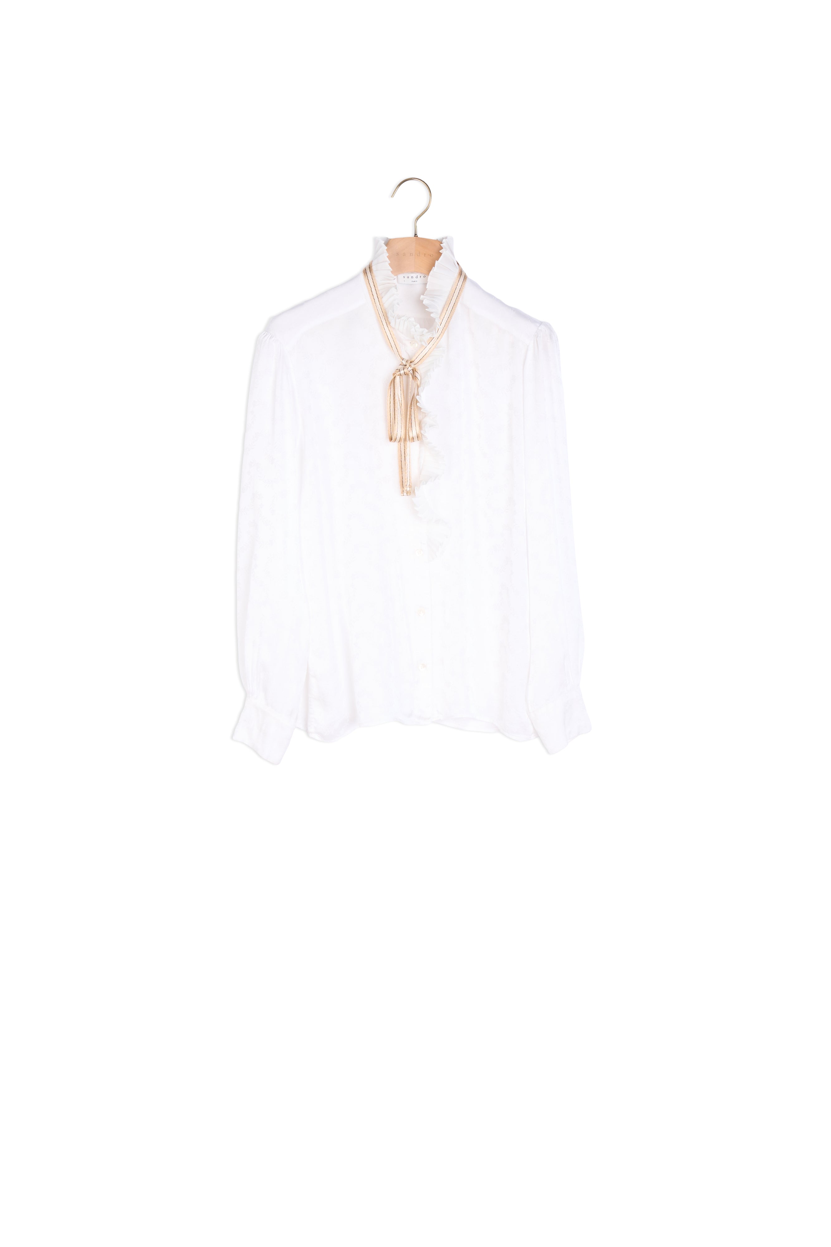 Chemise en jacquard et col plissé Sandro seconde main