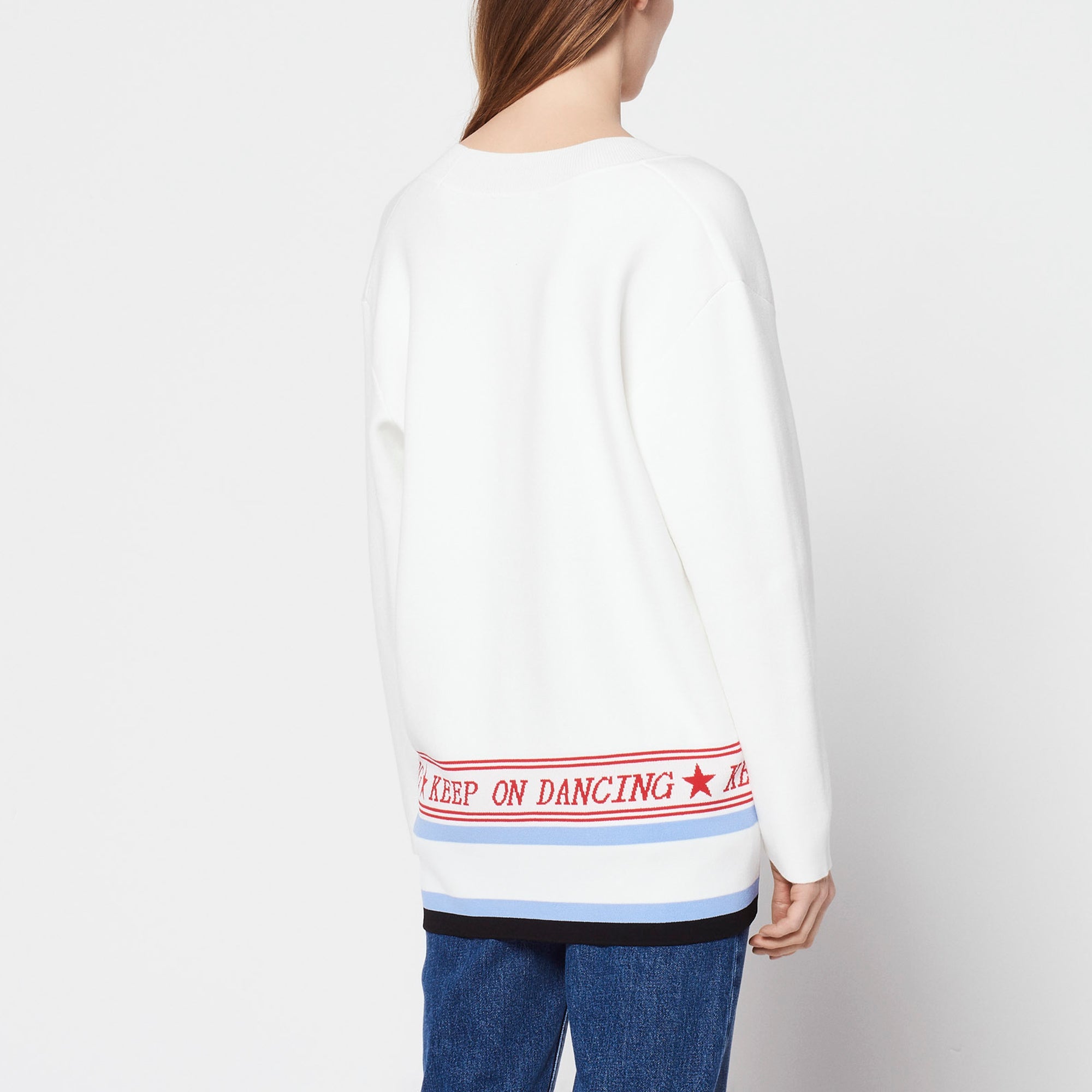 Pull col V détail jacquard Sandro seconde main