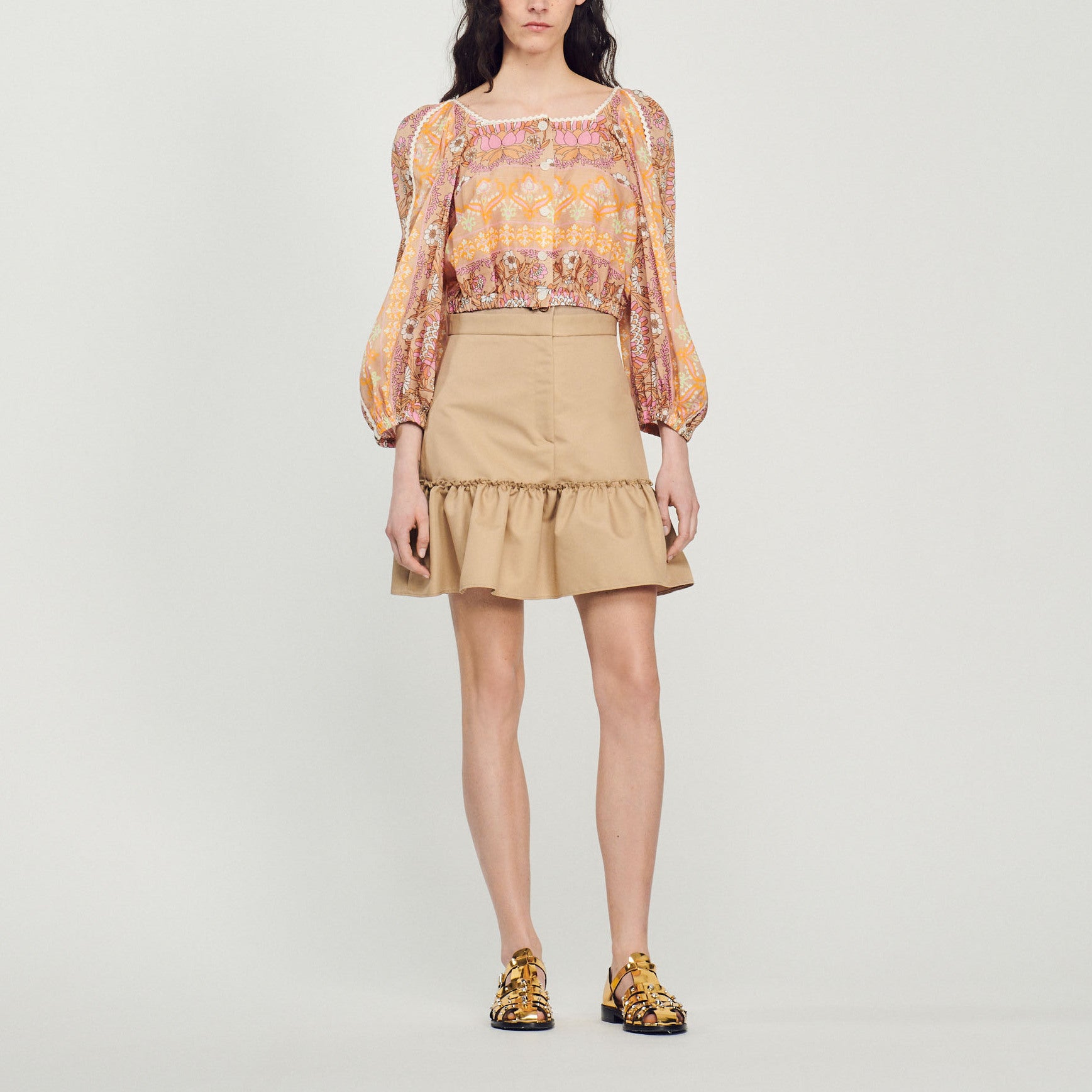 Top court imprimé Sandro seconde main