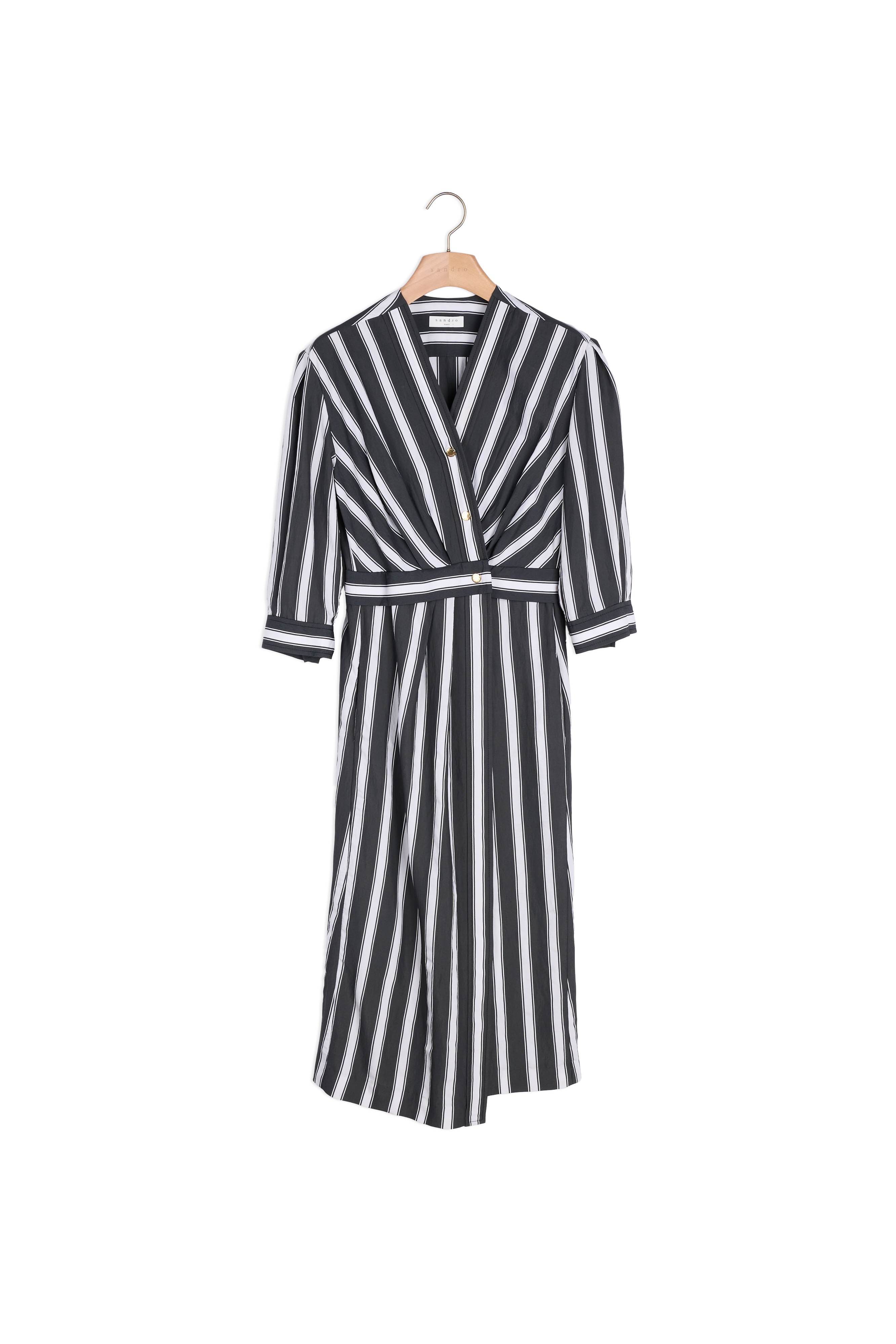 Robe midi à rayures contrastées Sandro seconde main
