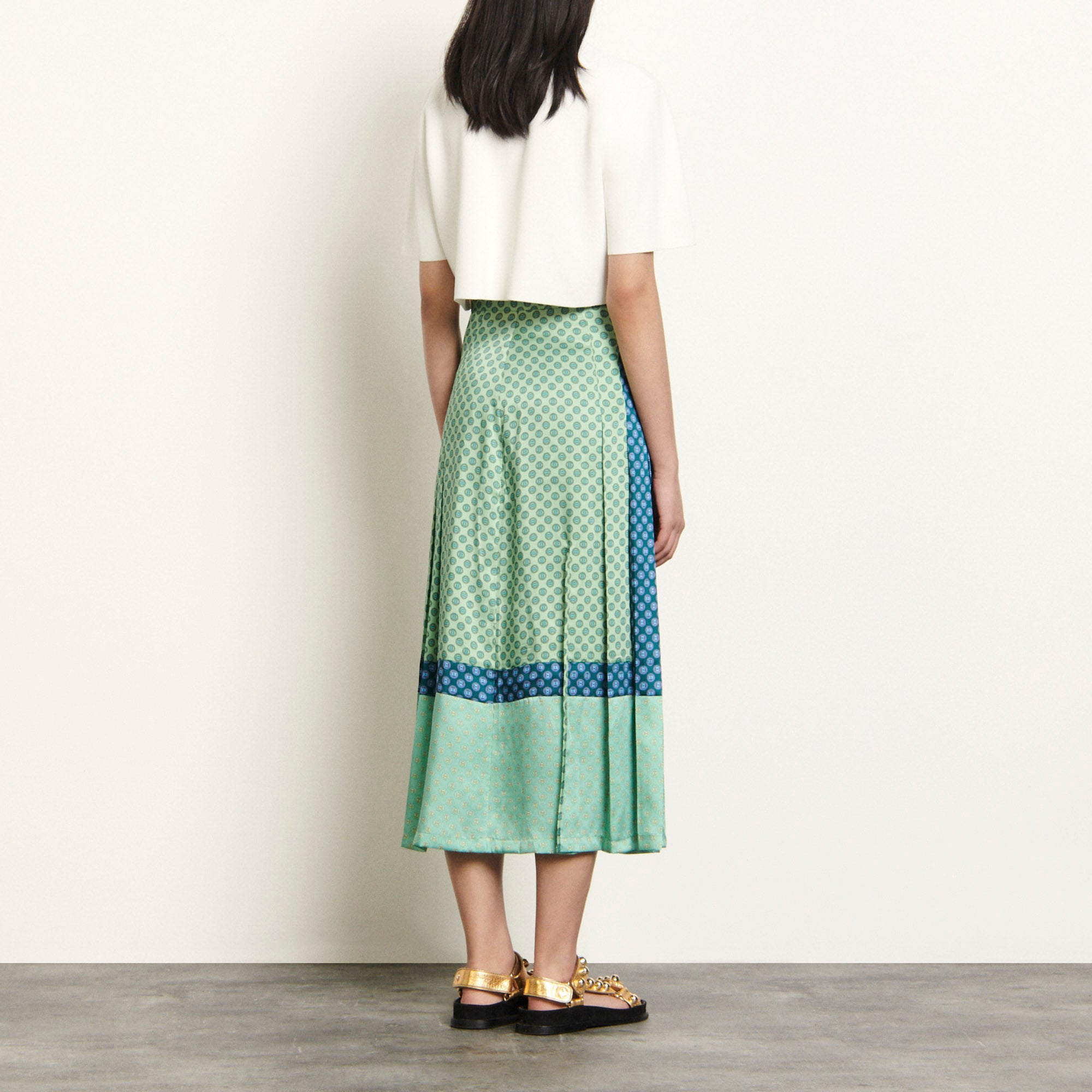 Jupe longue en mix d'imprimés Sandro seconde main