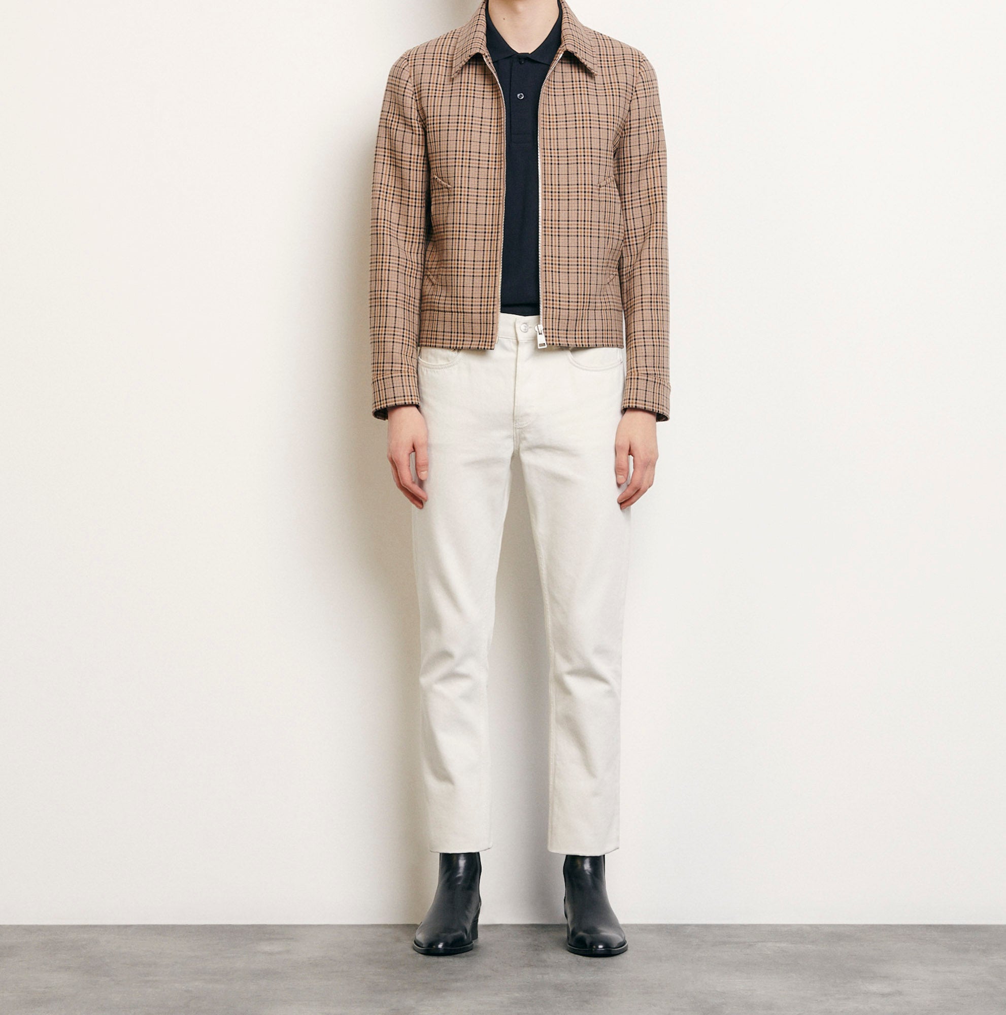 Blouson à carreaux fantaisie Sandro seconde main