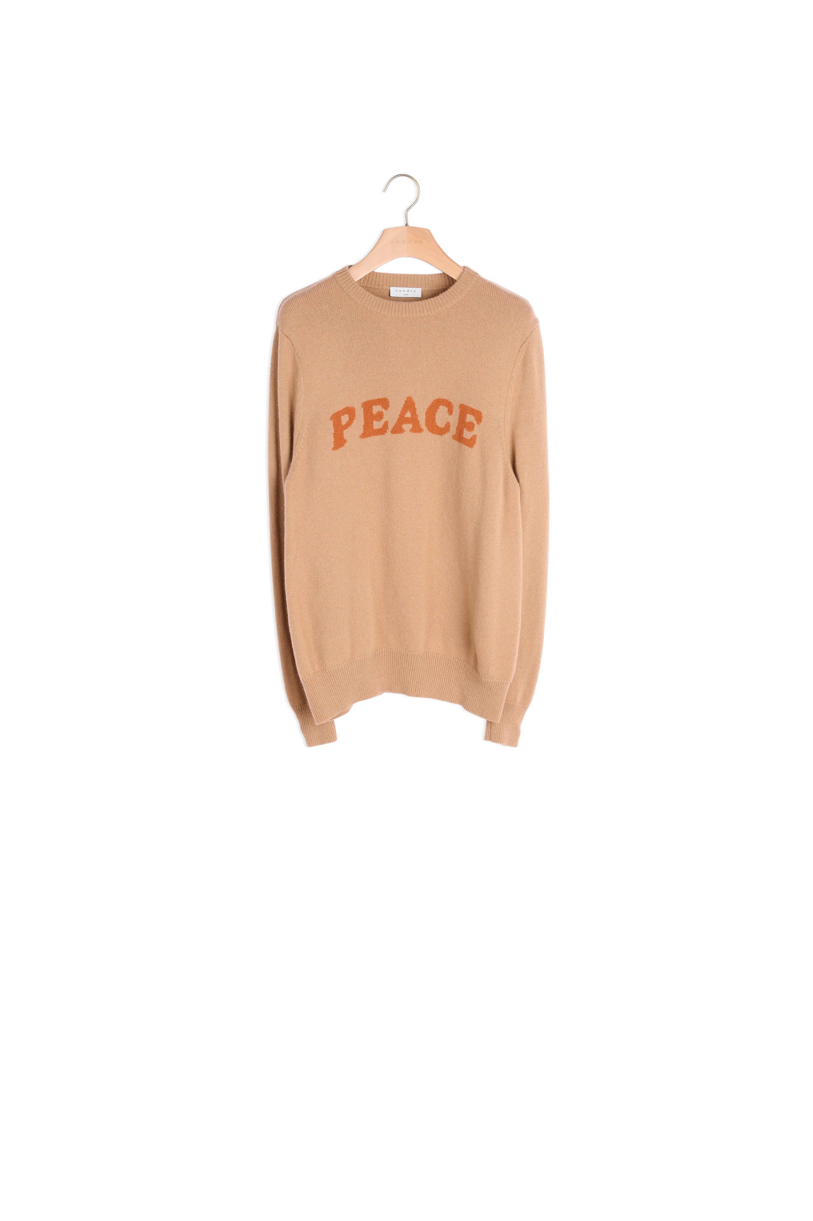 Pull en laine et cachemire à message Sandro seconde main