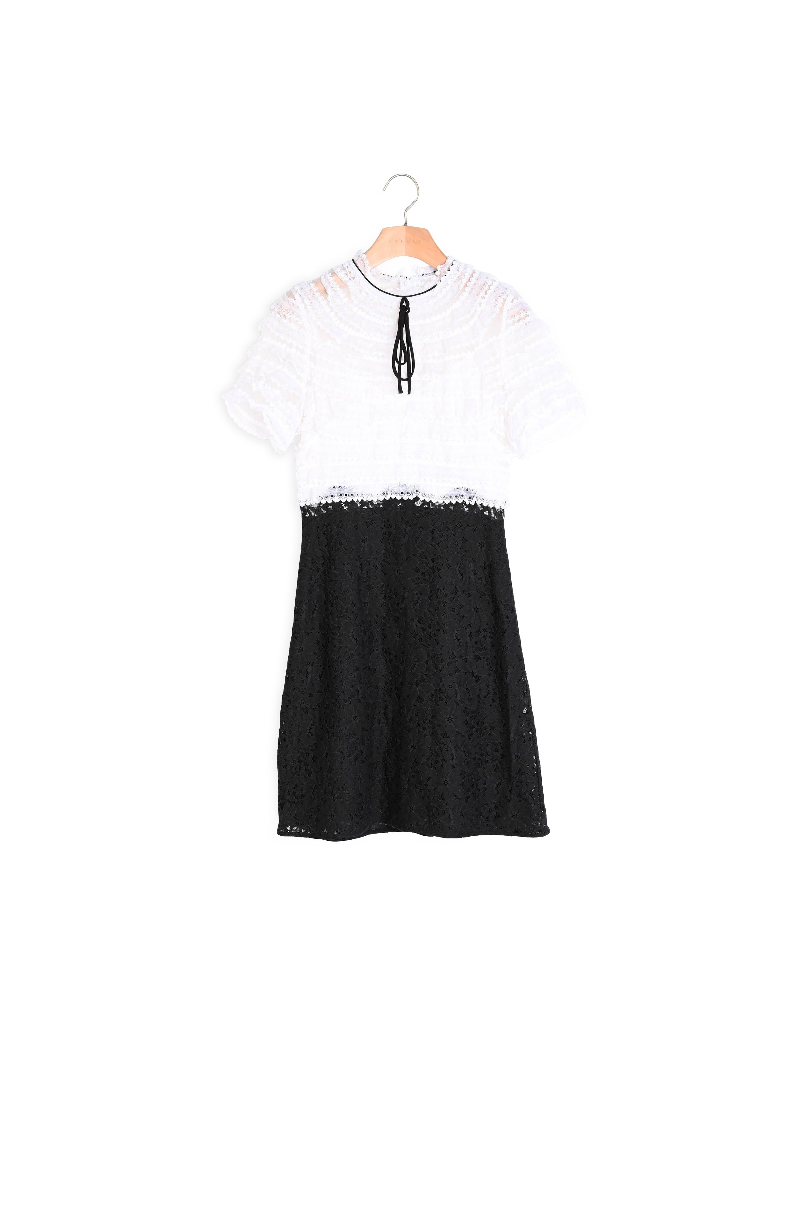Robe en dentelle bicolore Sandro seconde main