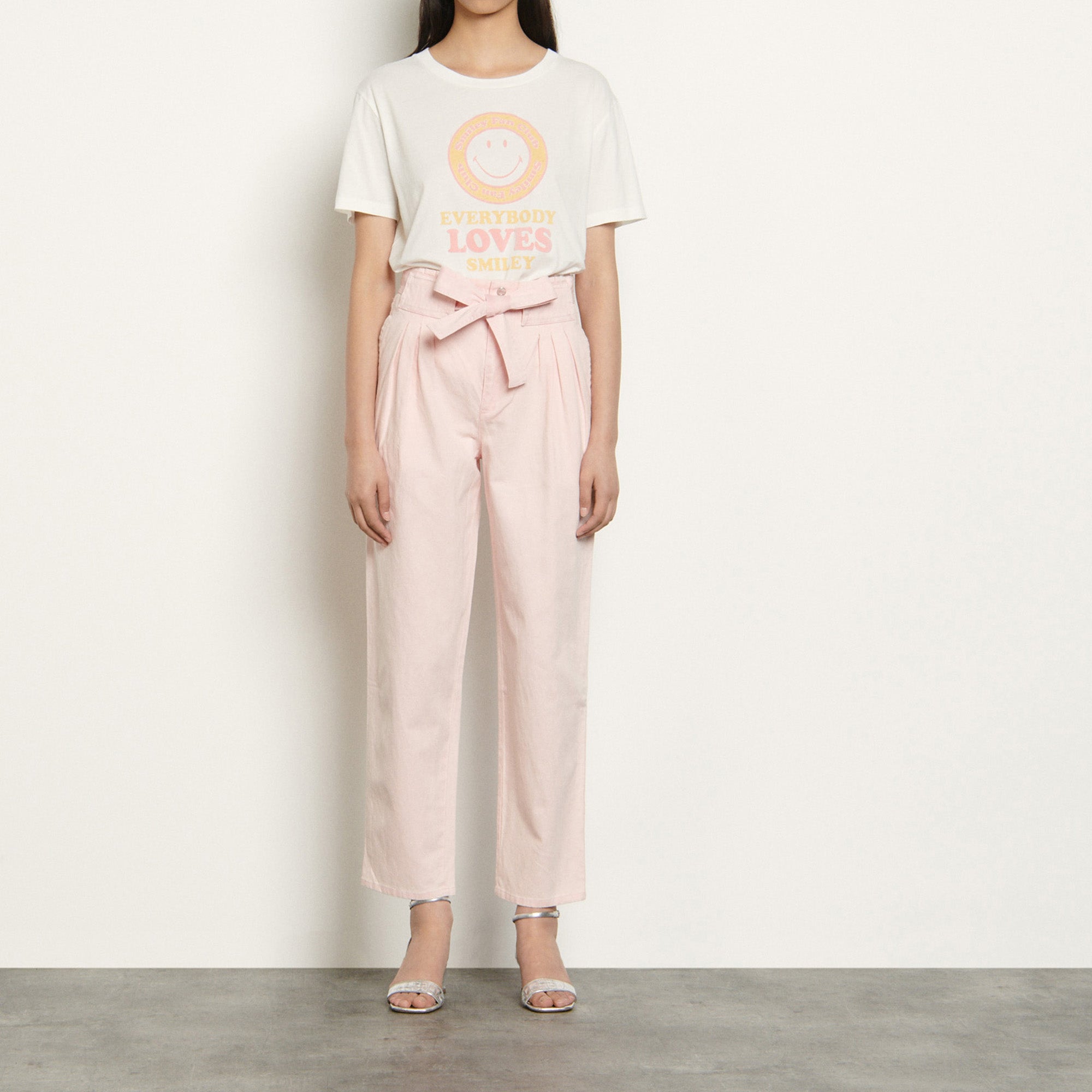 Pantalon en coton-lin mélangé Sandro seconde main