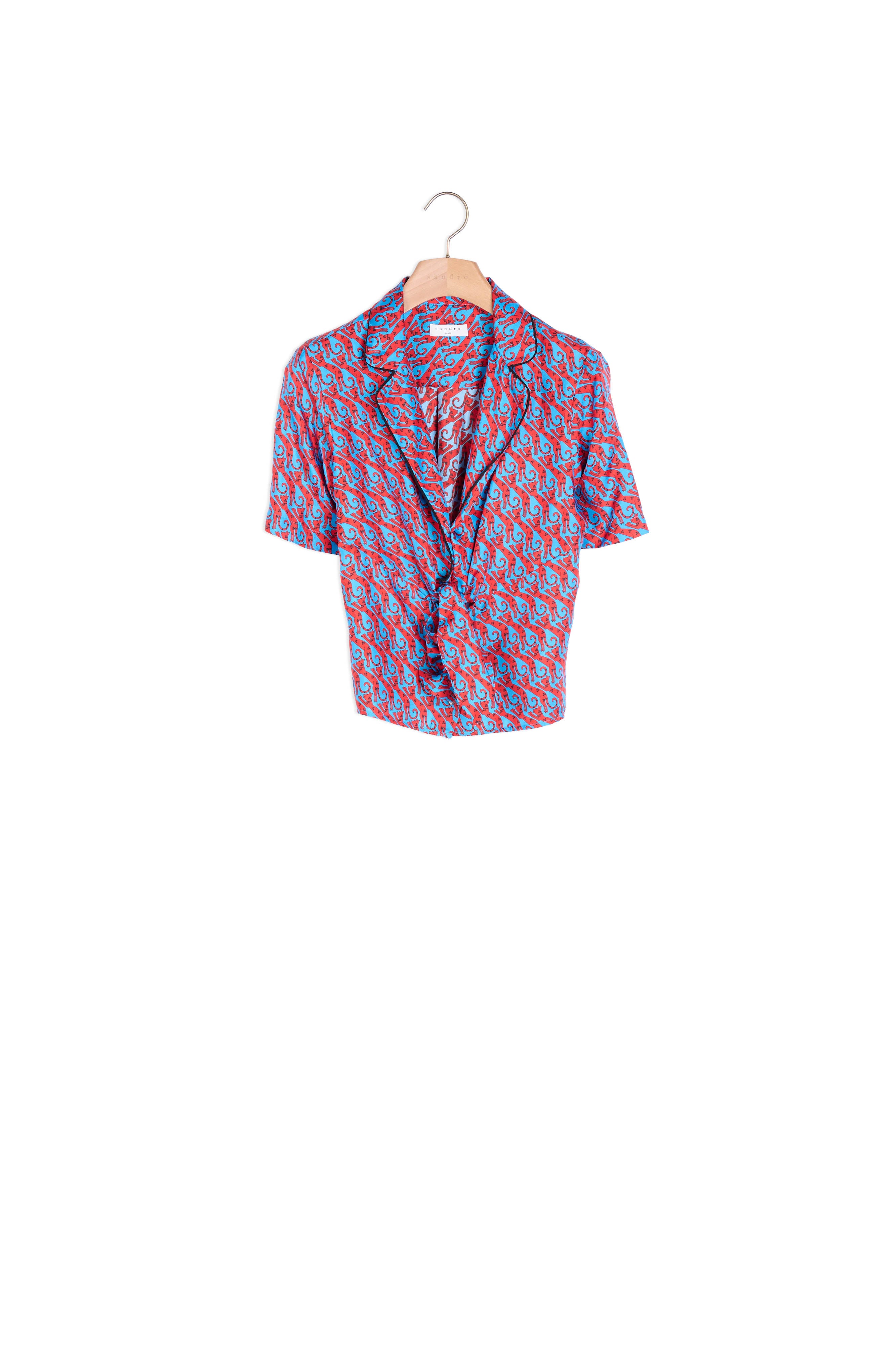 Chemise pyjama en soie imprimée Sandro seconde main