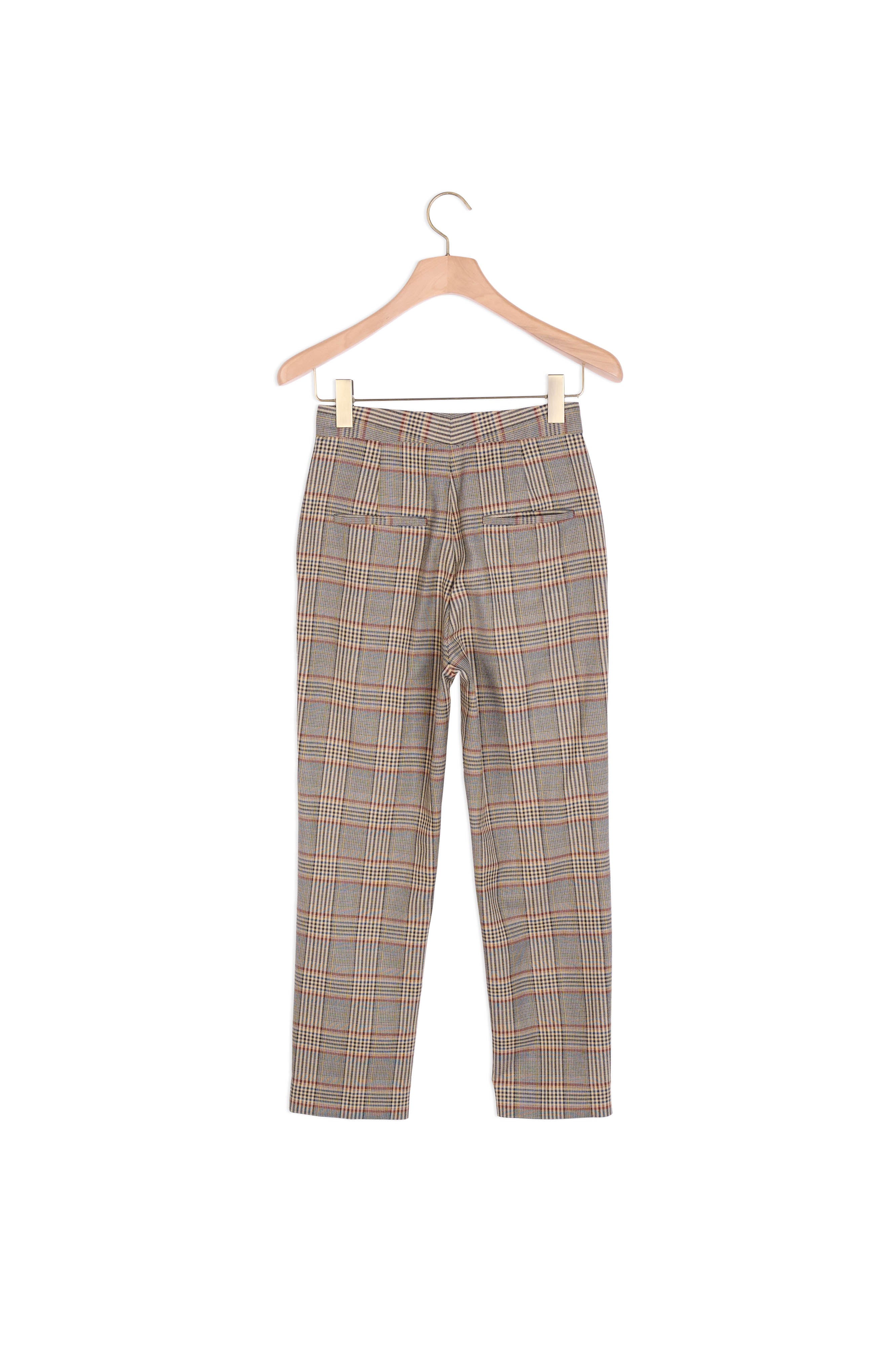 Pantalon droit à carreaux Sandro seconde main