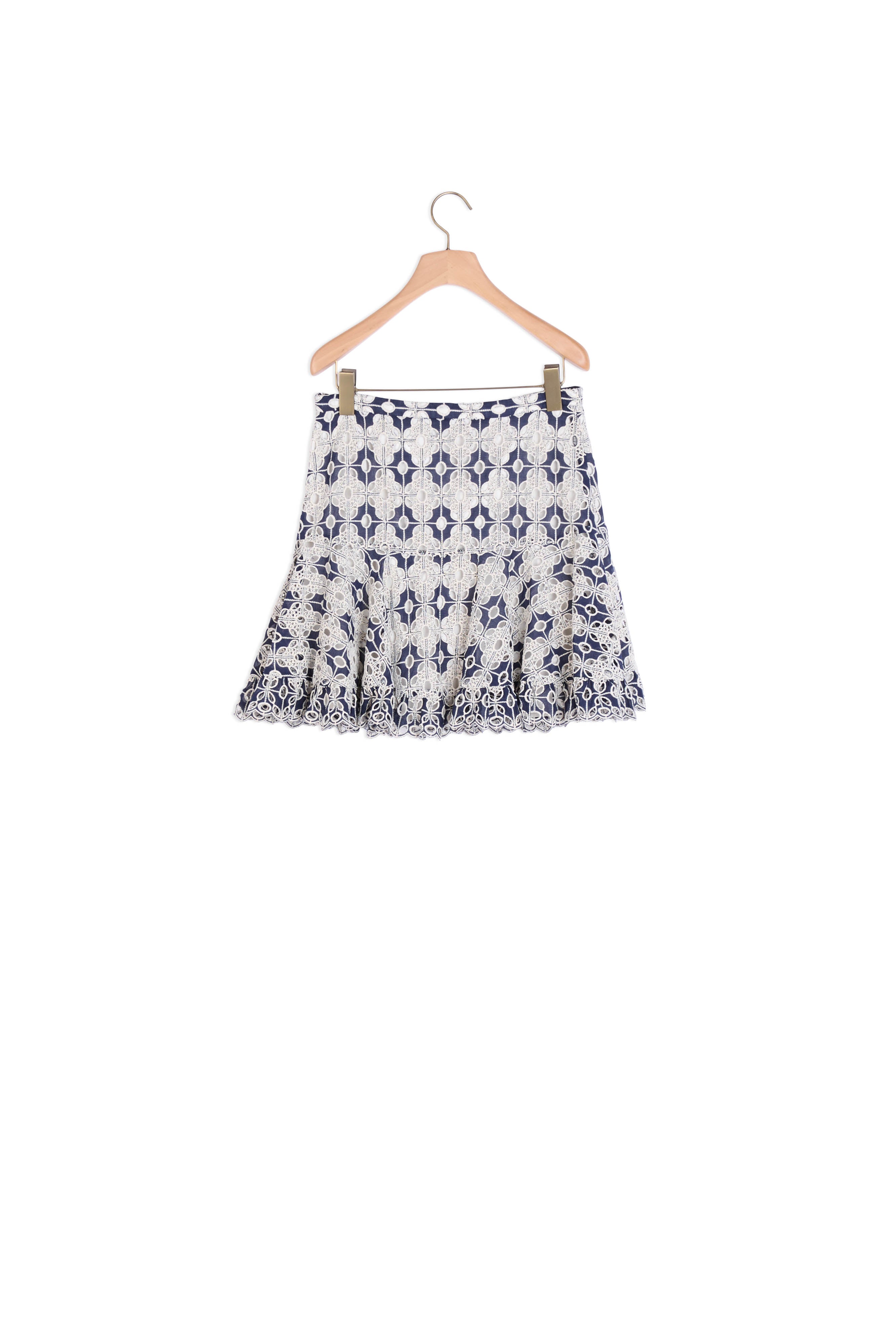Jupe courte en broderie anglaise Sandro seconde main