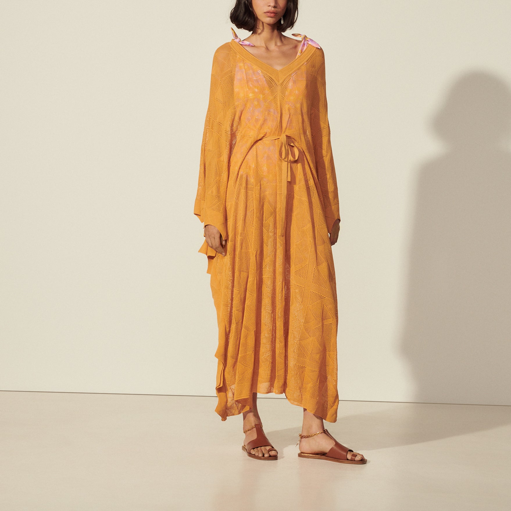 Robe longue esprit poncho en Maille Sandro seconde main