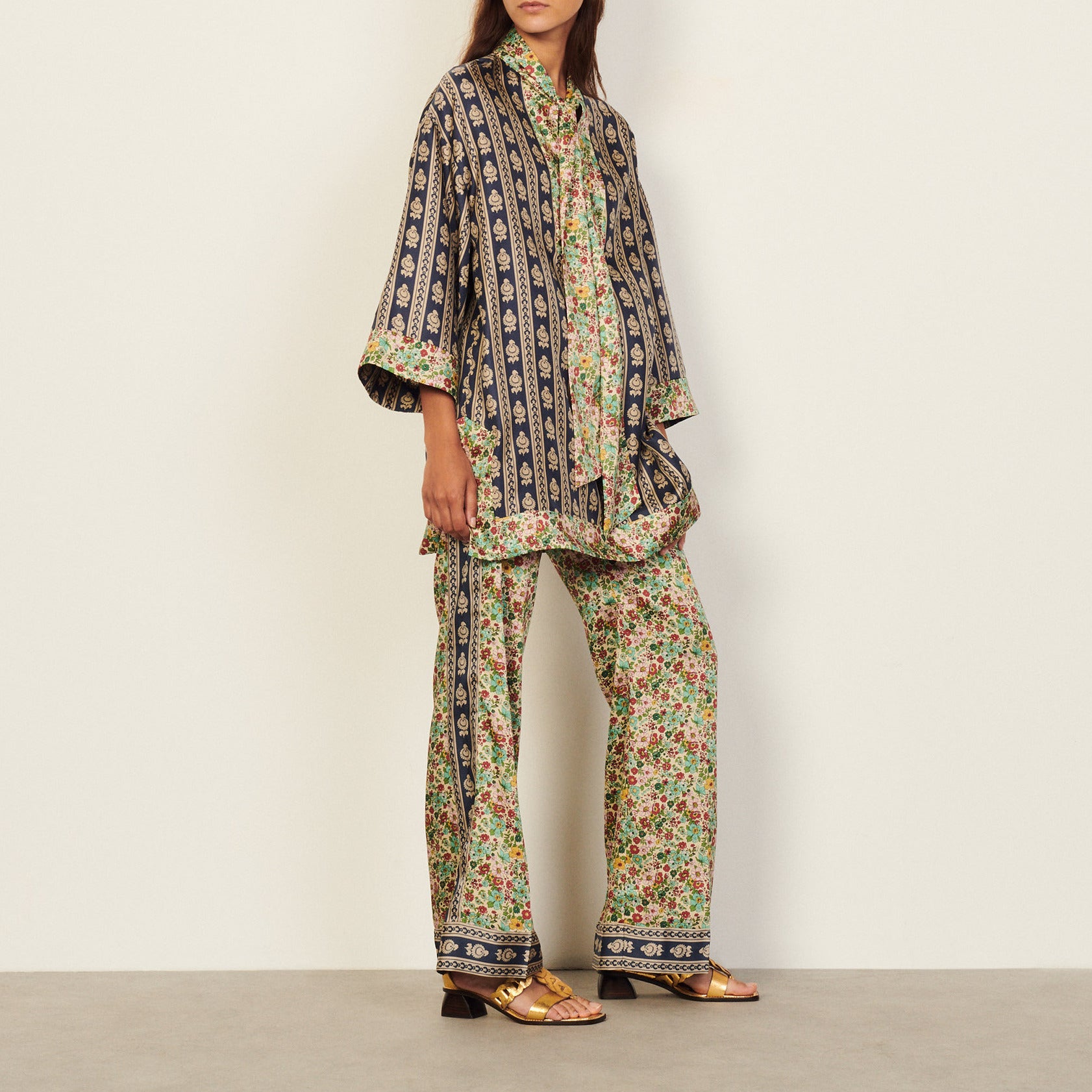 Pantalon fluide bi-matière Sandro seconde main