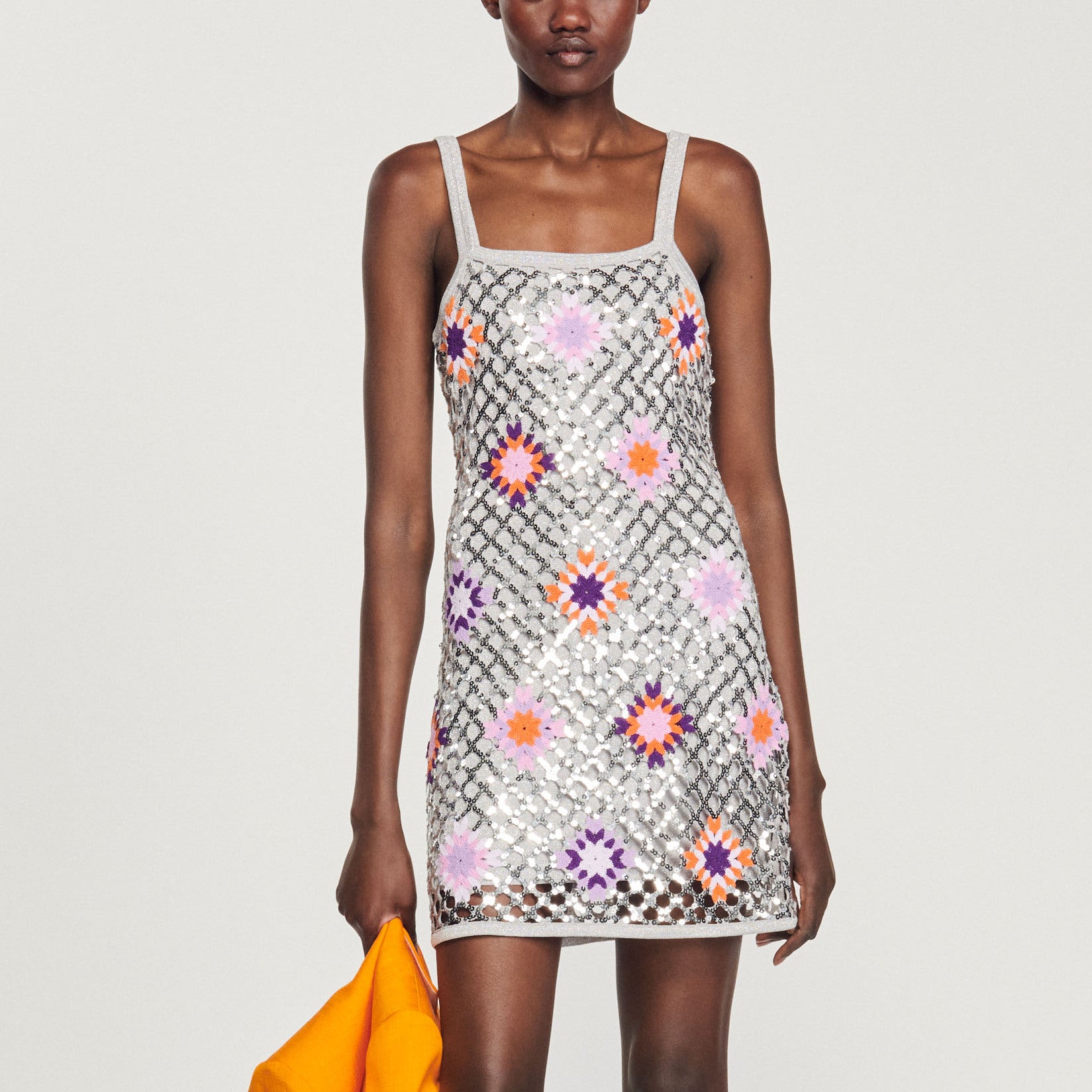 Robe courte crochet et sequins Sandro seconde main