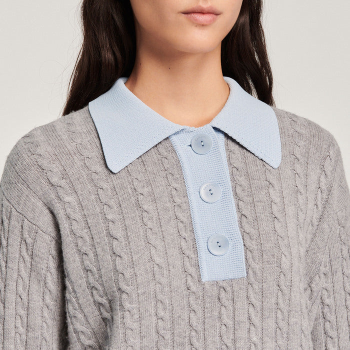 Pull court en Maille torsadée Sandro seconde main