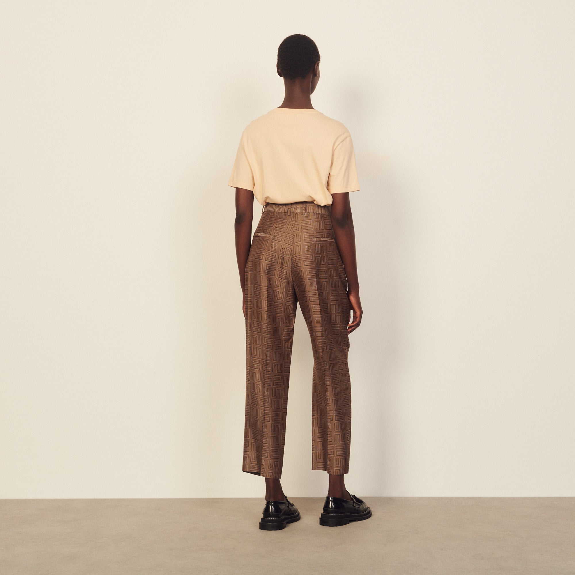 Pantalon en jacquard à taille haute Sandro seconde main