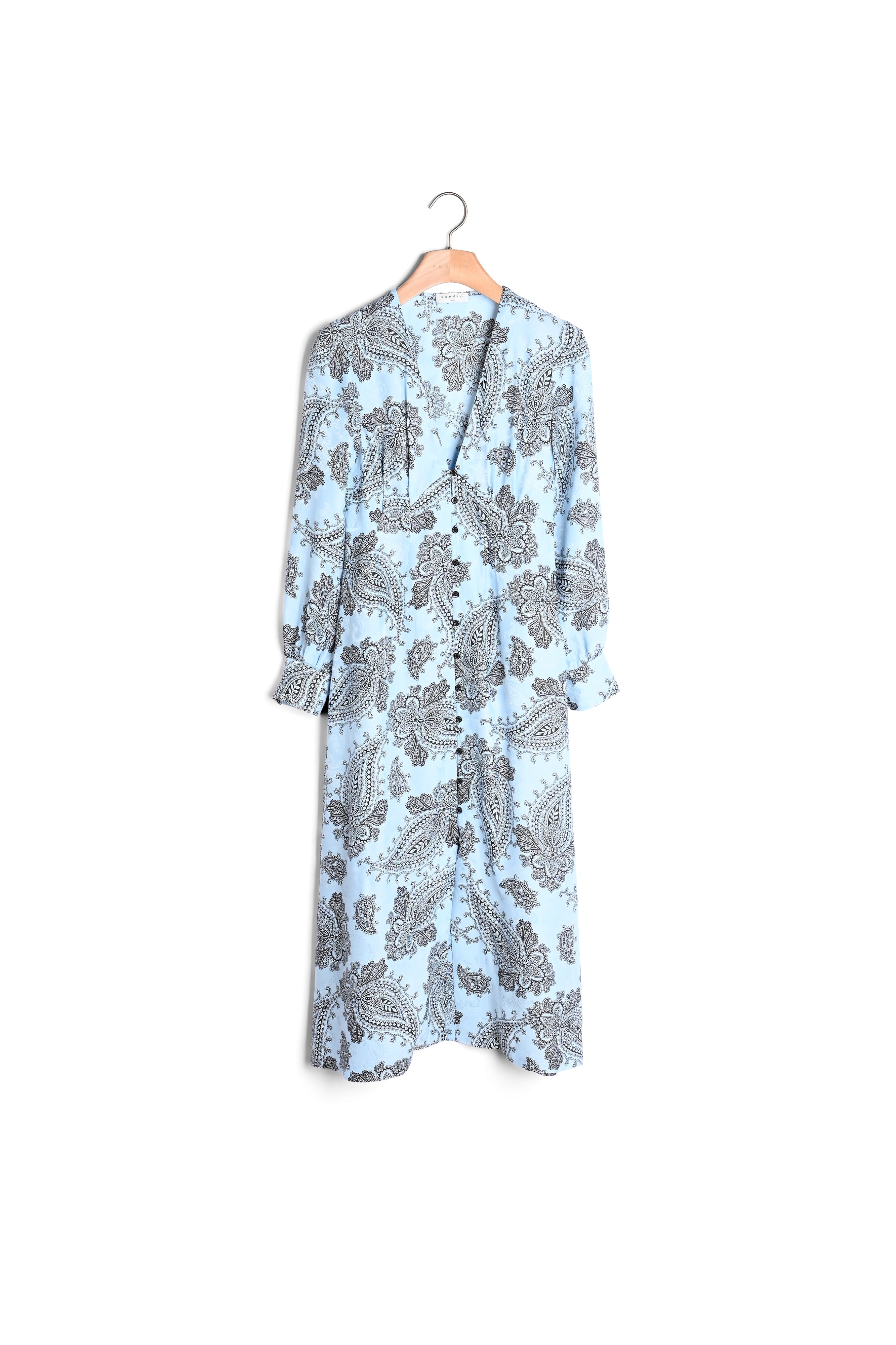 Robe midi en soie mélangée imprimée Sandro seconde main