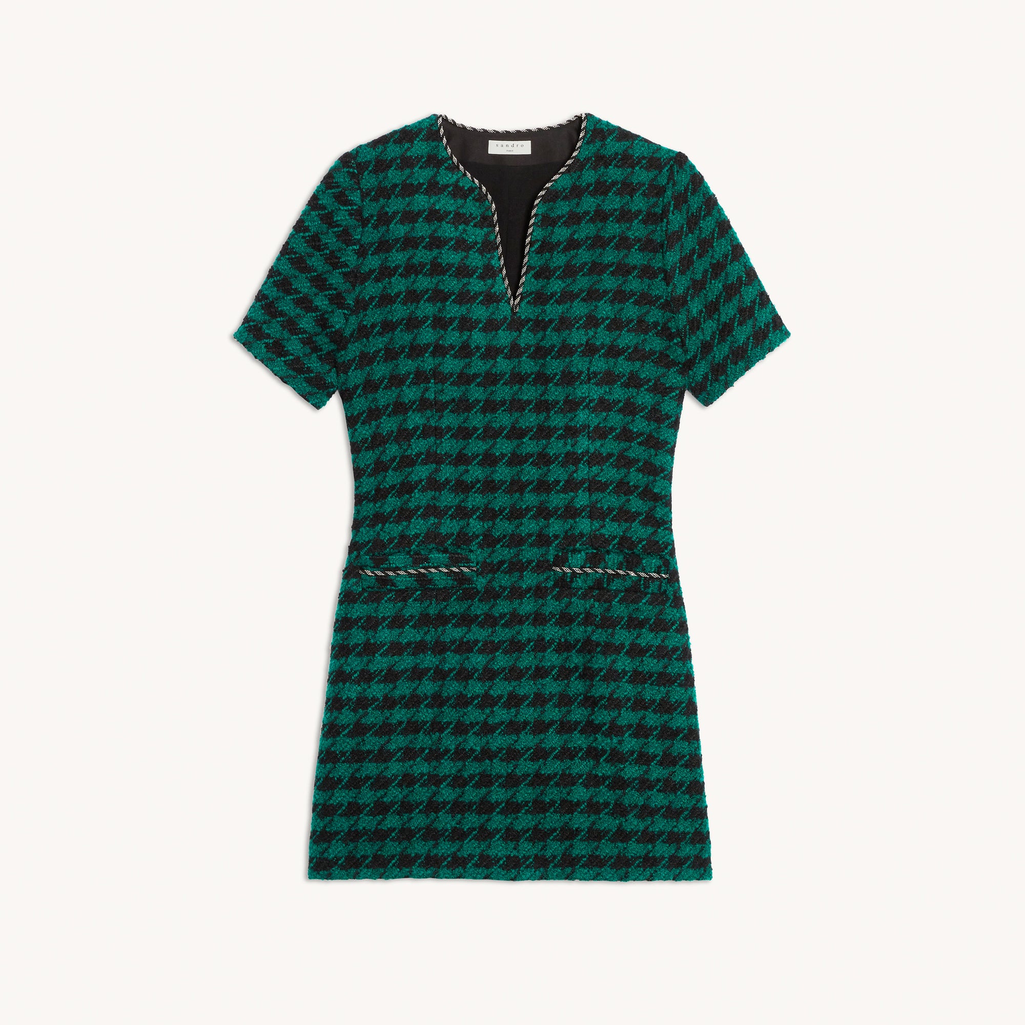 Robe courte en tweed et galon fantaisie Sandro seconde main