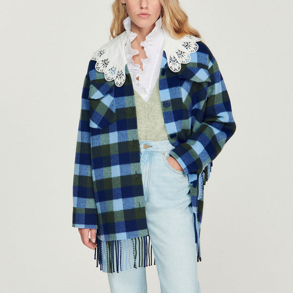 Manteau à carreaux Sandro seconde main