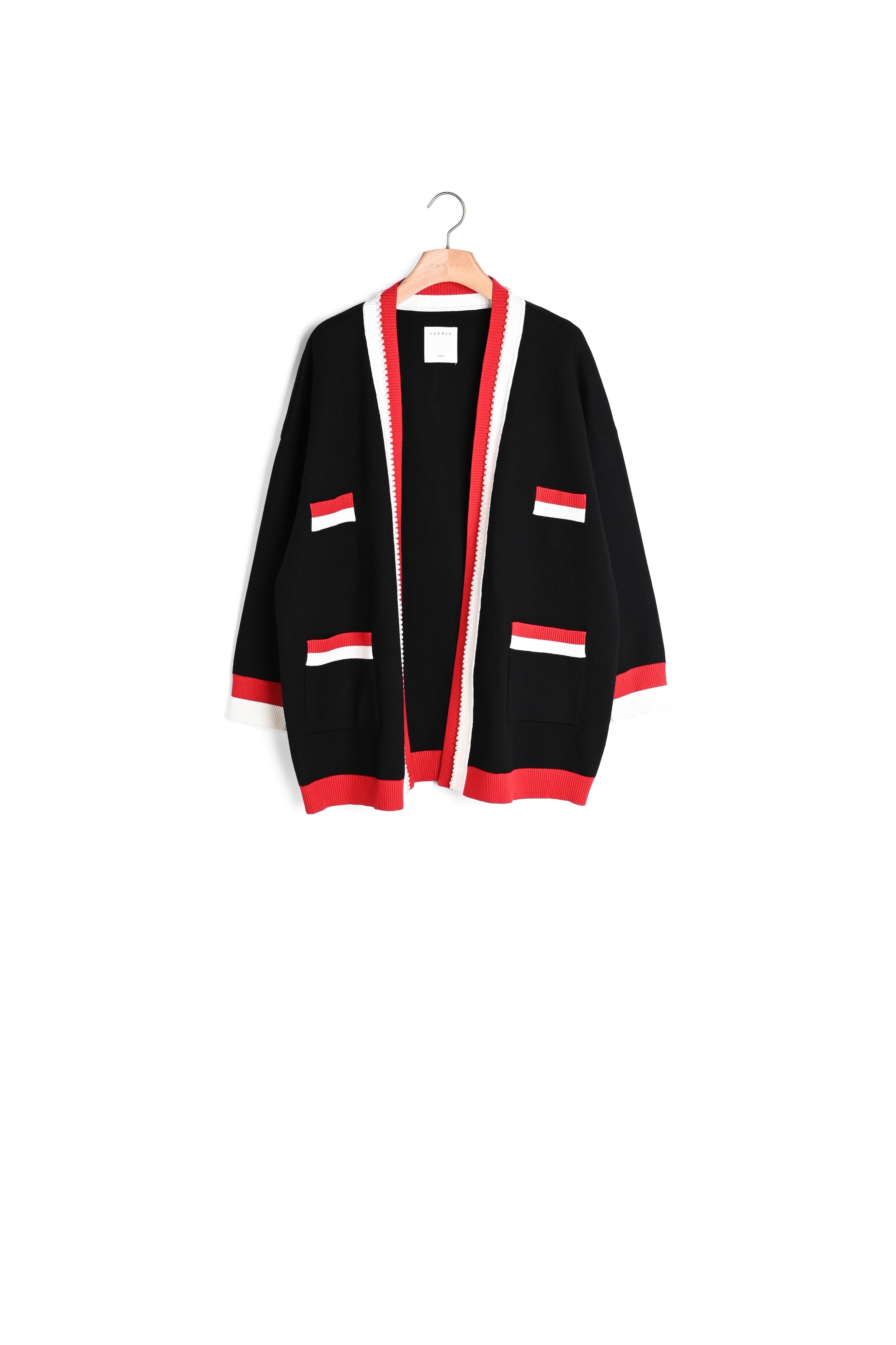 Cardi-coat à rayures contrastantes Sandro seconde main