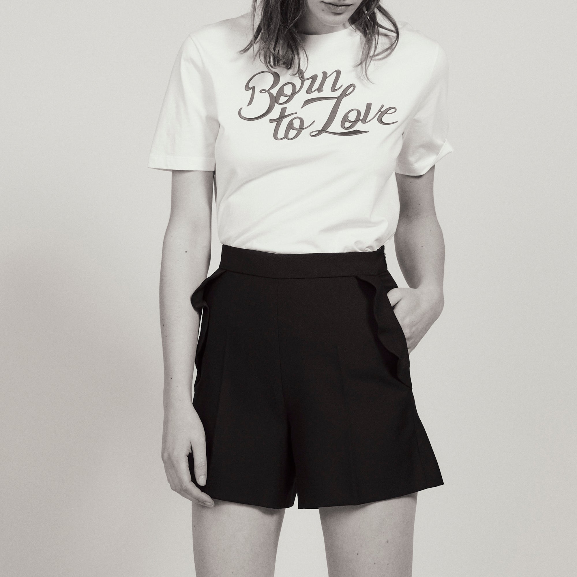 Short taille haute à volants Sandro seconde main