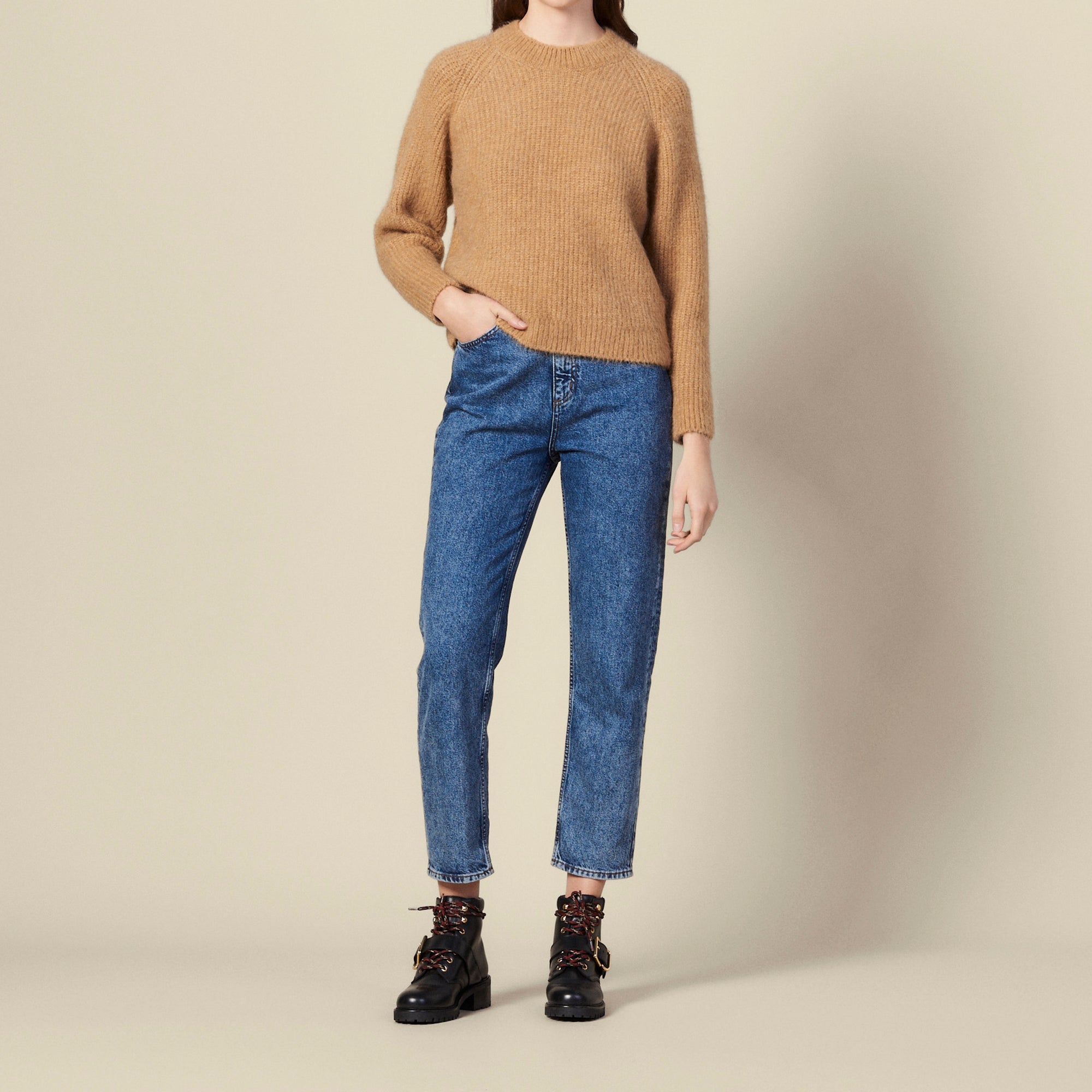 Pull col rond à manches raglans Sandro seconde main