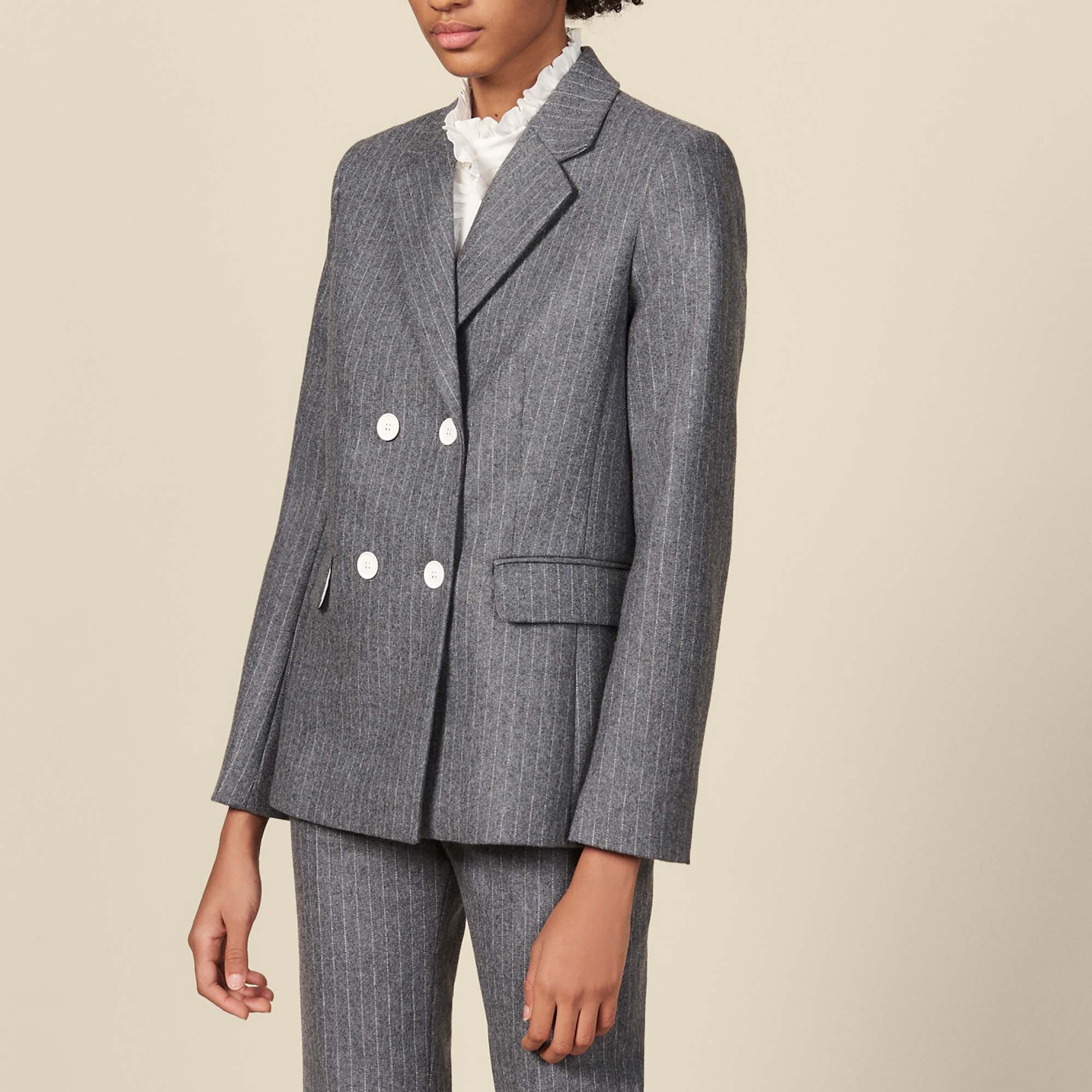 Veste de tailleur en flanelle Sandro seconde main