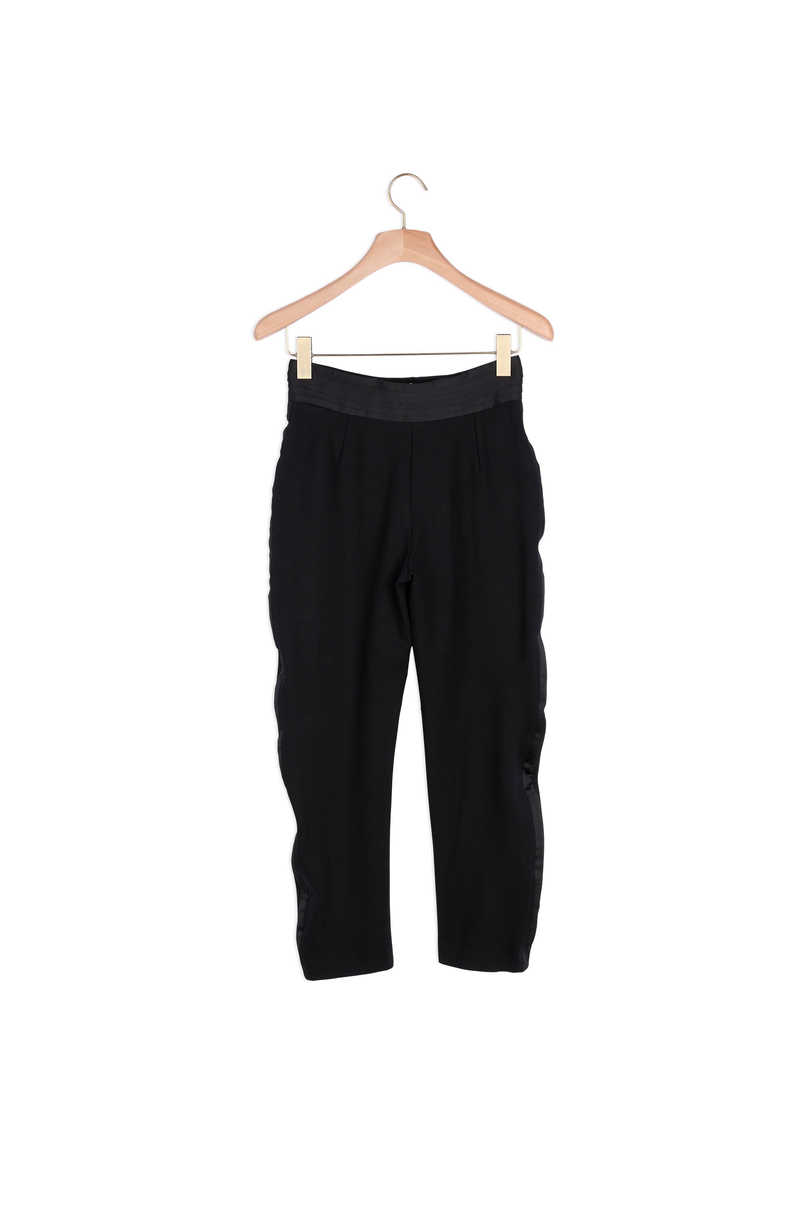Pantalon droit à ceinture satinée Sandro seconde main