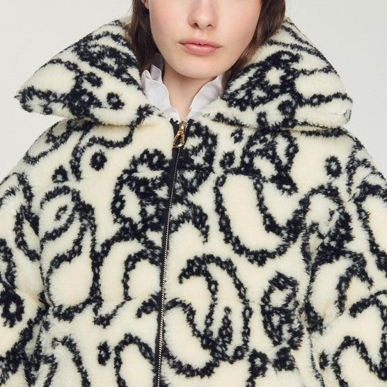 Doudoune oversize en fausse fourrure Sandro seconde main