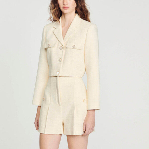 Short taille haute en tweed Sandro seconde main