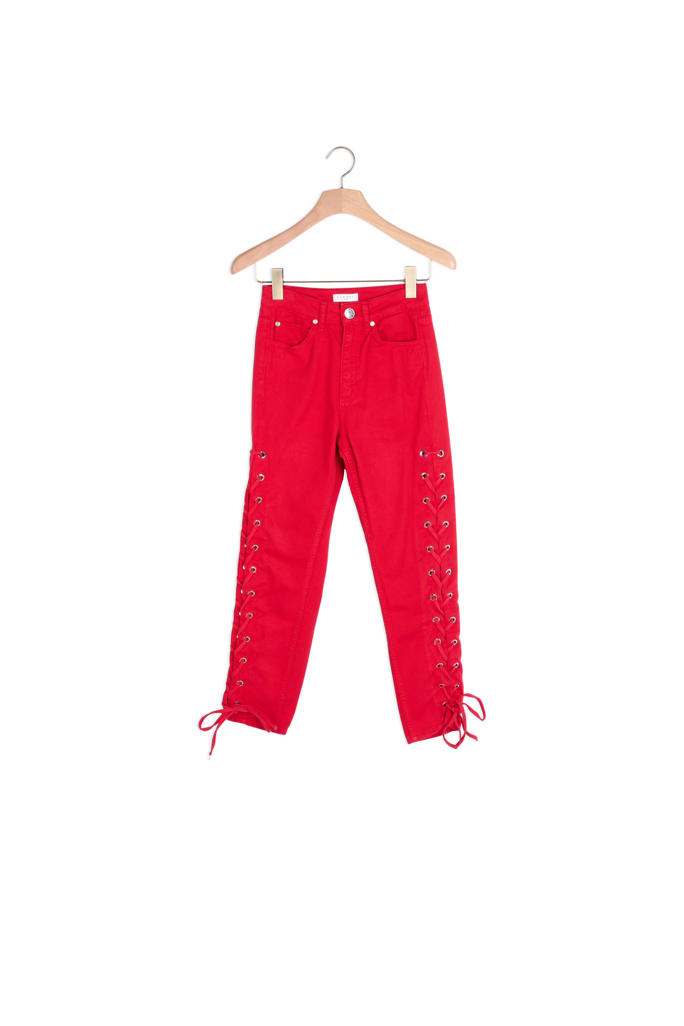 Pantalon en coton avec laçage Sandro seconde main