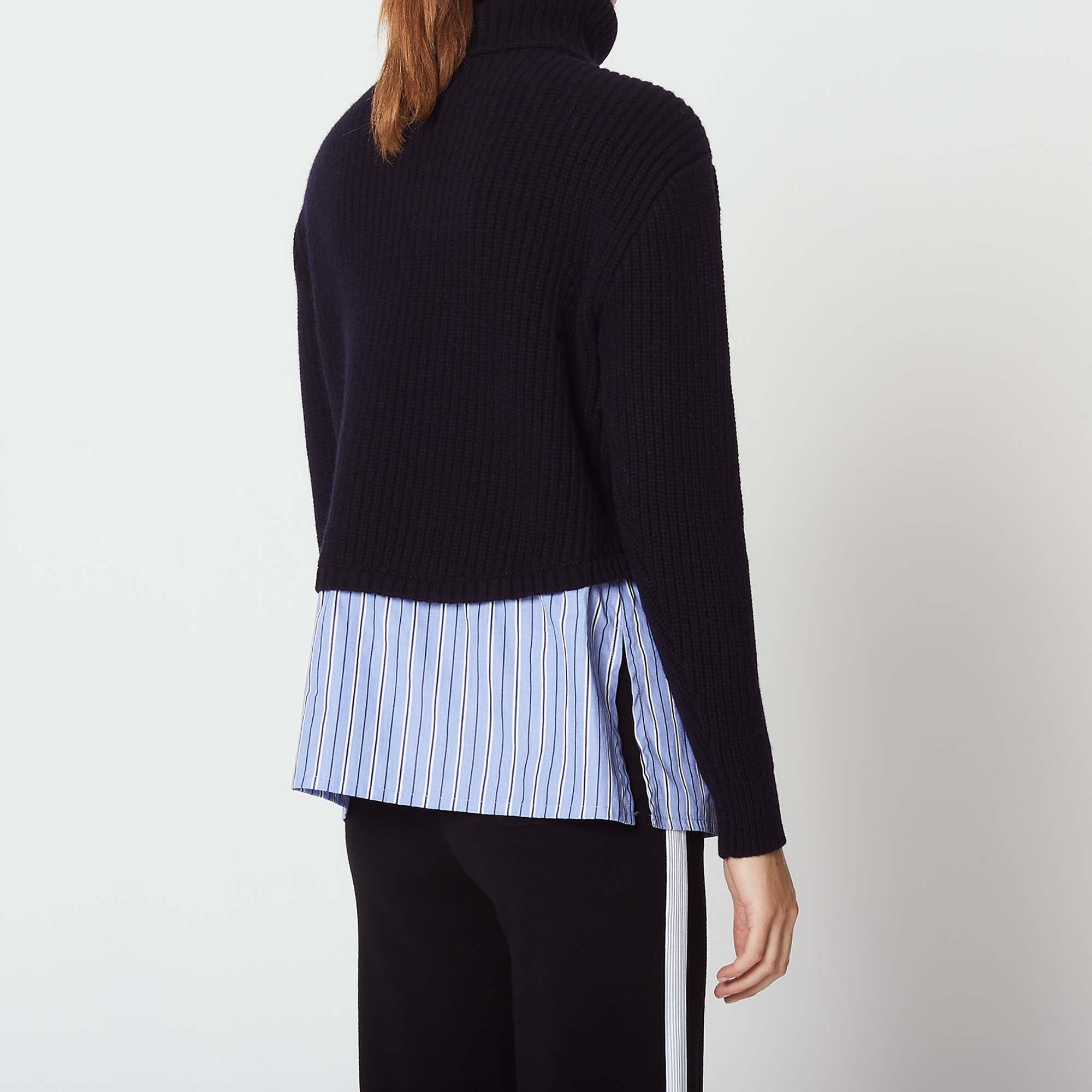 Pull en laine trompe l œil à col roulé Sandro seconde main