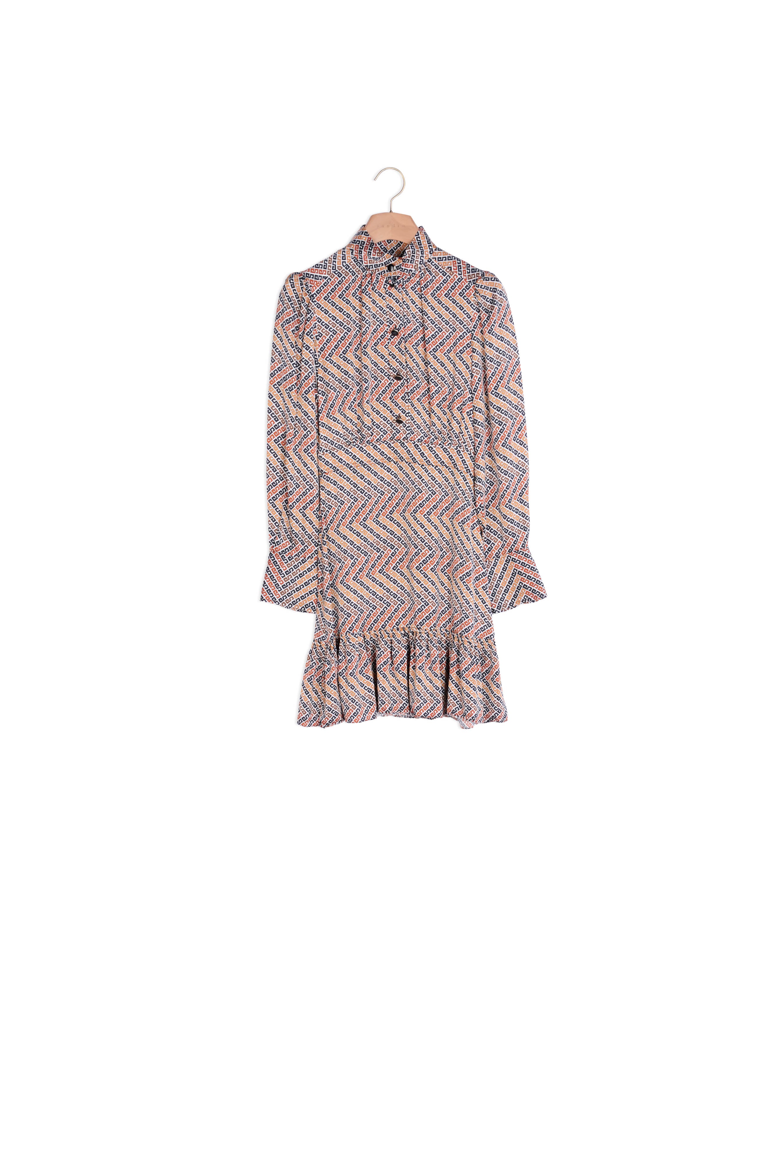 Robe courte imprimée à manches longues Sandro seconde main