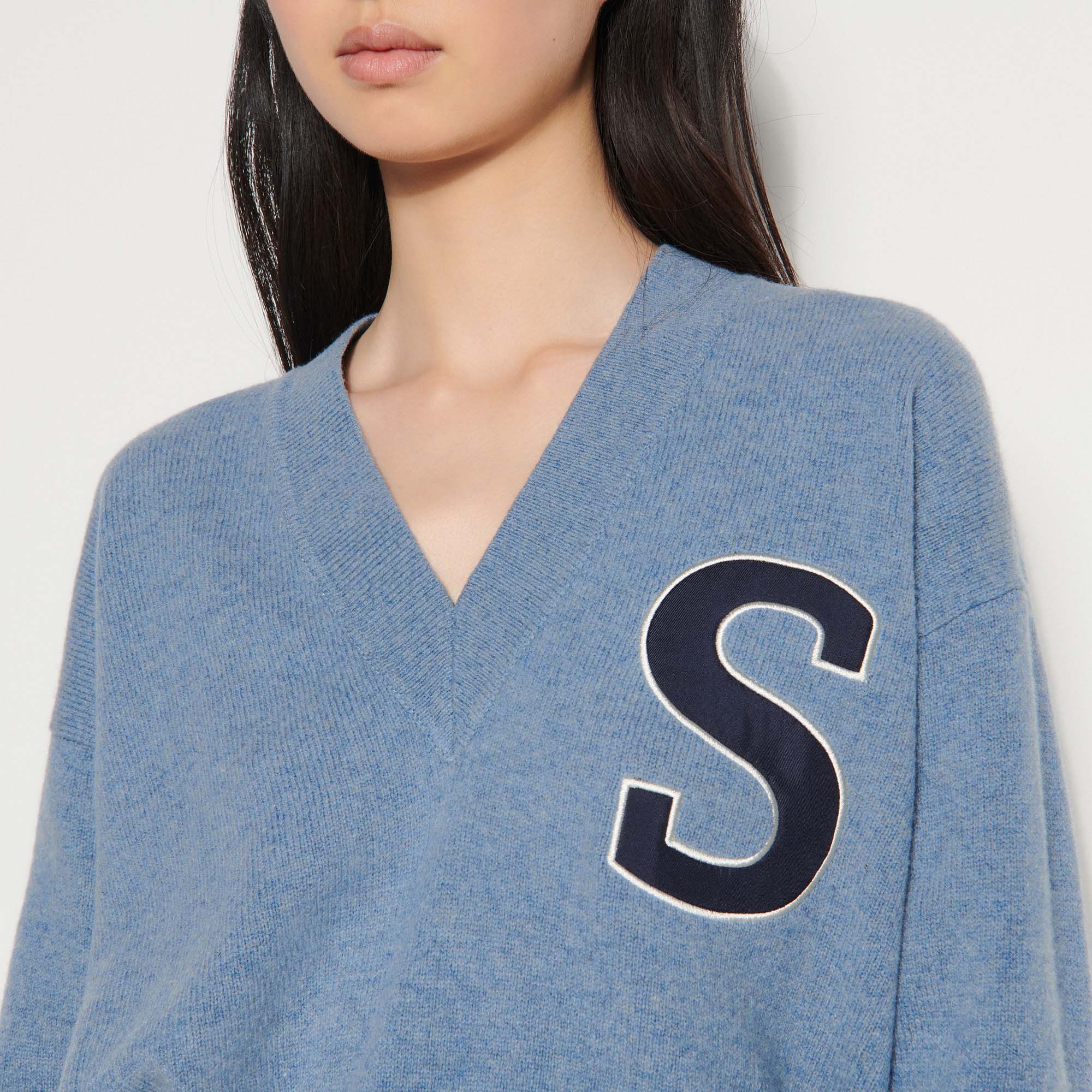 Pull col V en laine Sandro seconde main