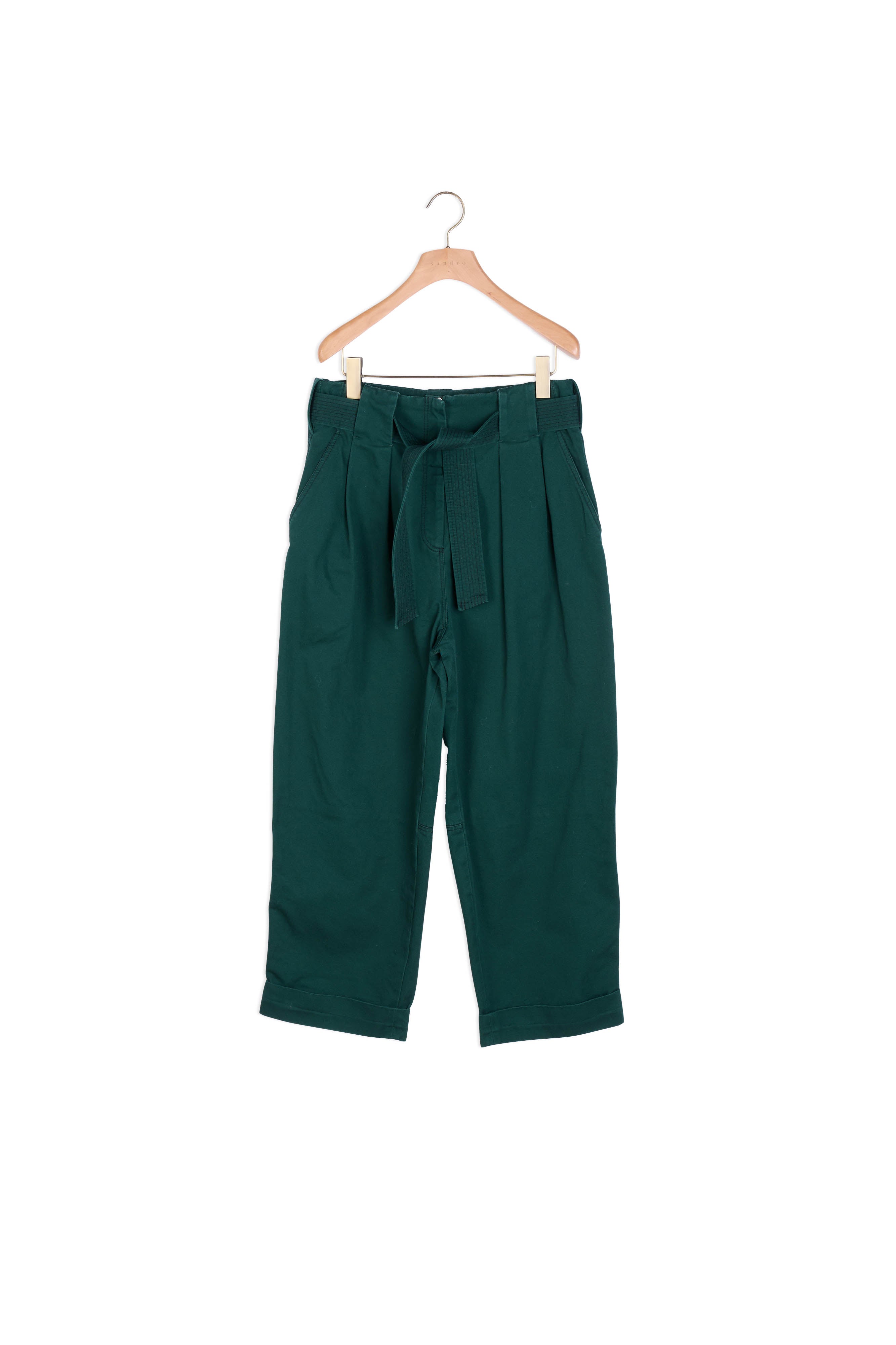 Pantalon large à taille haute ceinturée Sandro seconde main