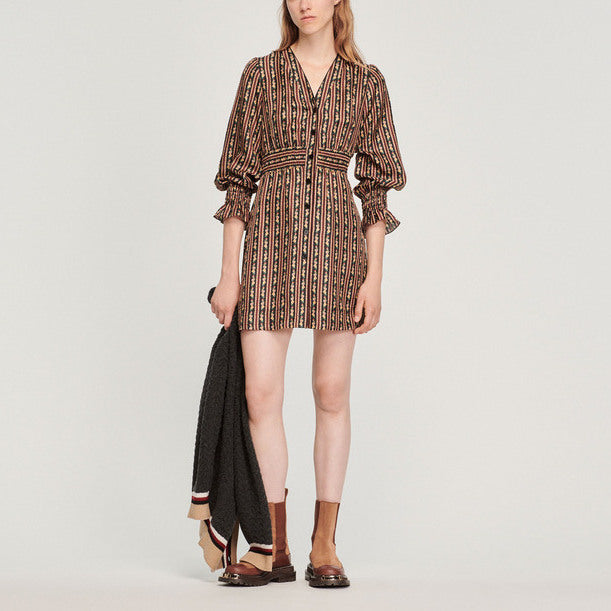 Robe courte imprimée Sandro seconde main