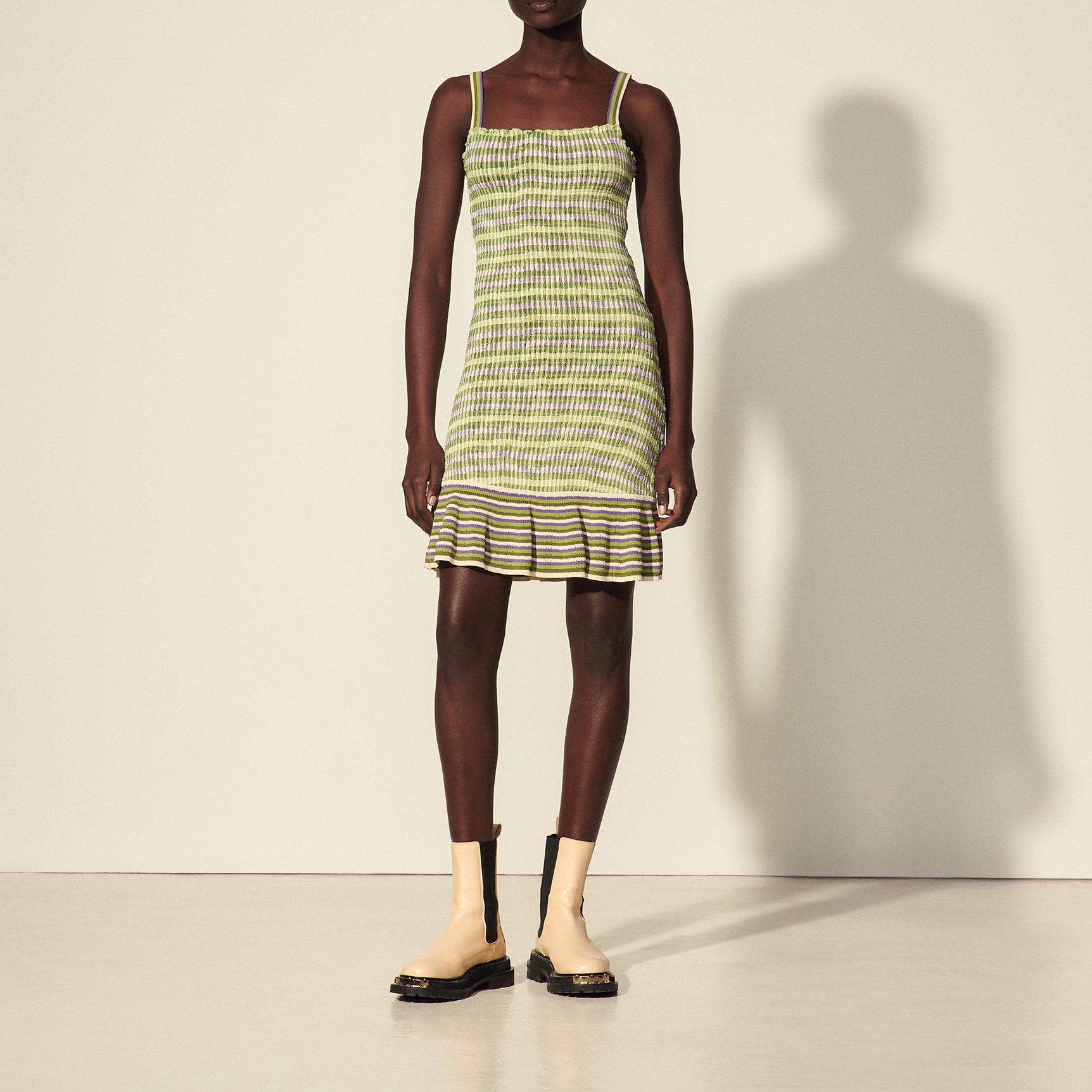 Robe en Maille smockée Sandro seconde main