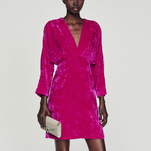 Robe courte en velours frappé Sandro seconde main