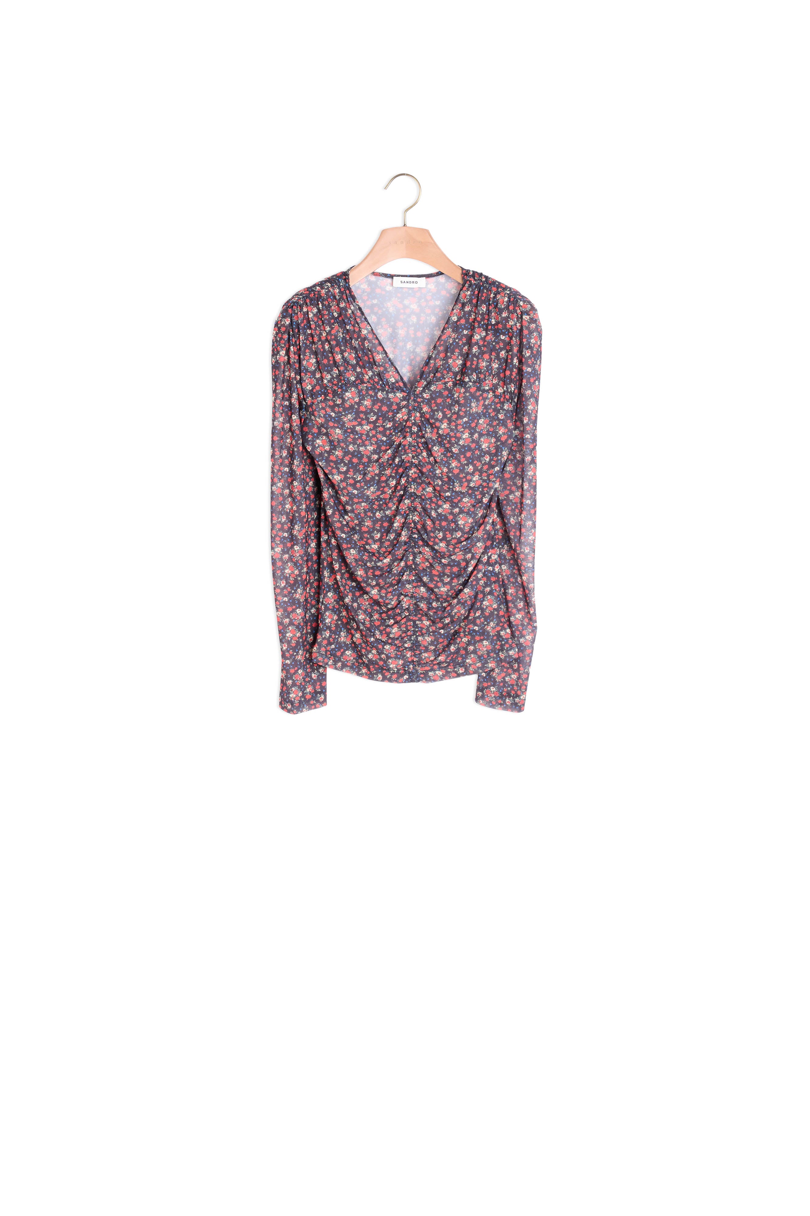 Top en tulle à imprimé fleuri Sandro seconde main