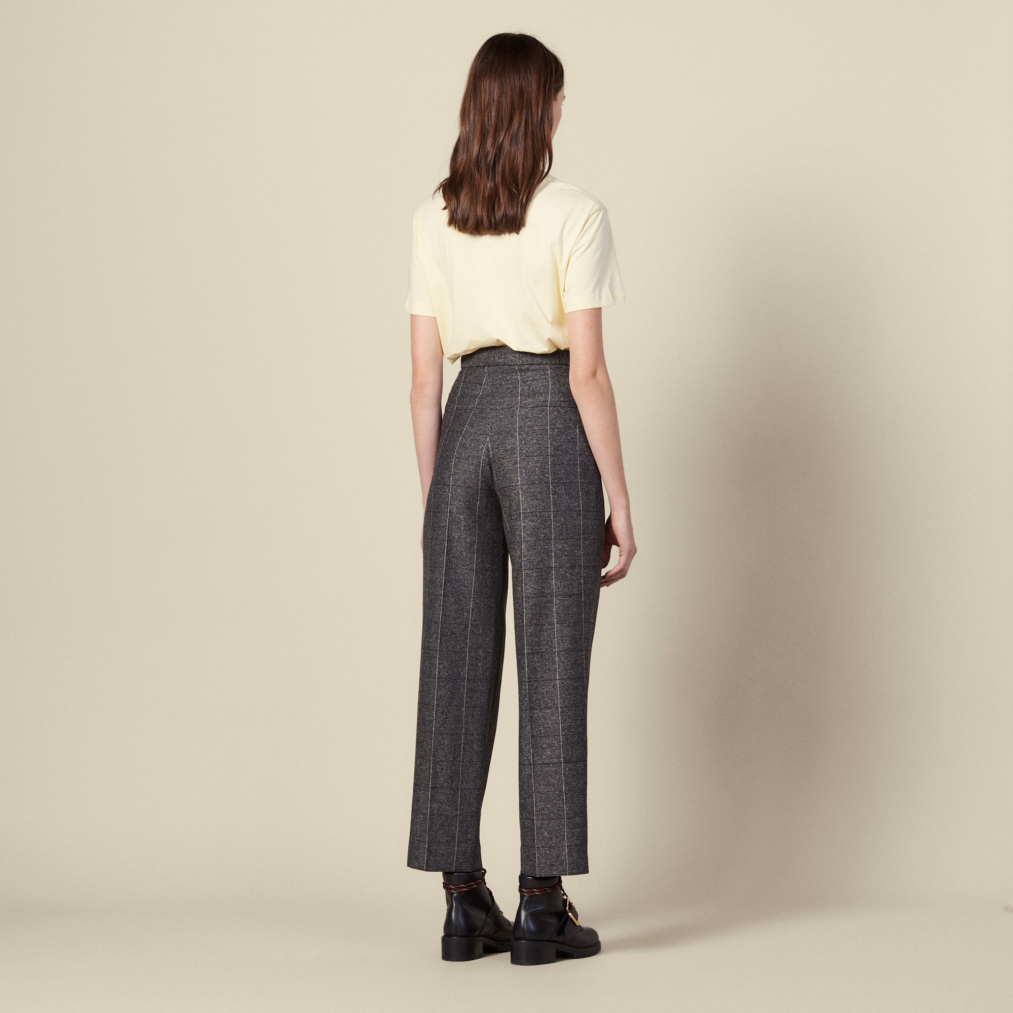 Pantalon large à carreaux Sandro seconde main